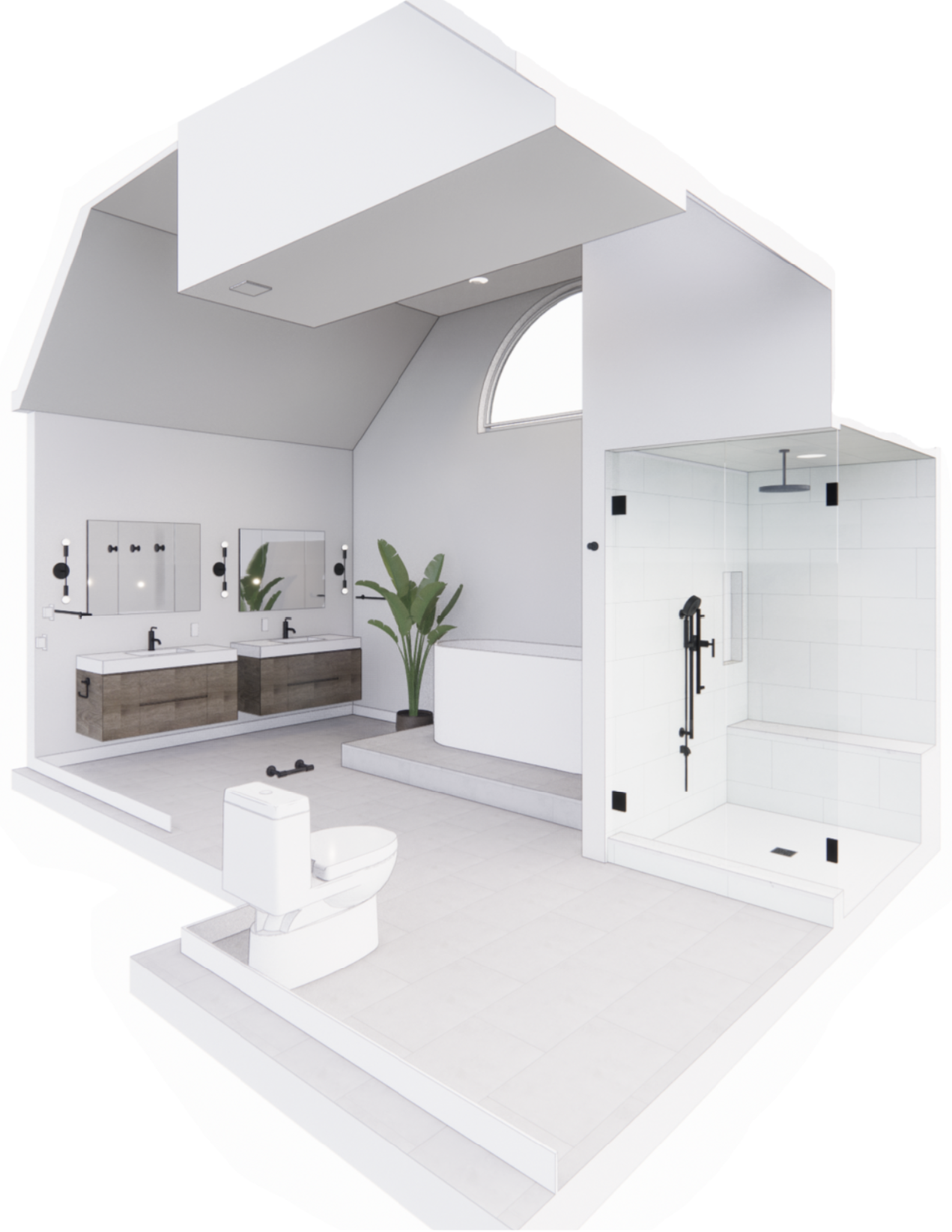 Visual rendering of bathroom