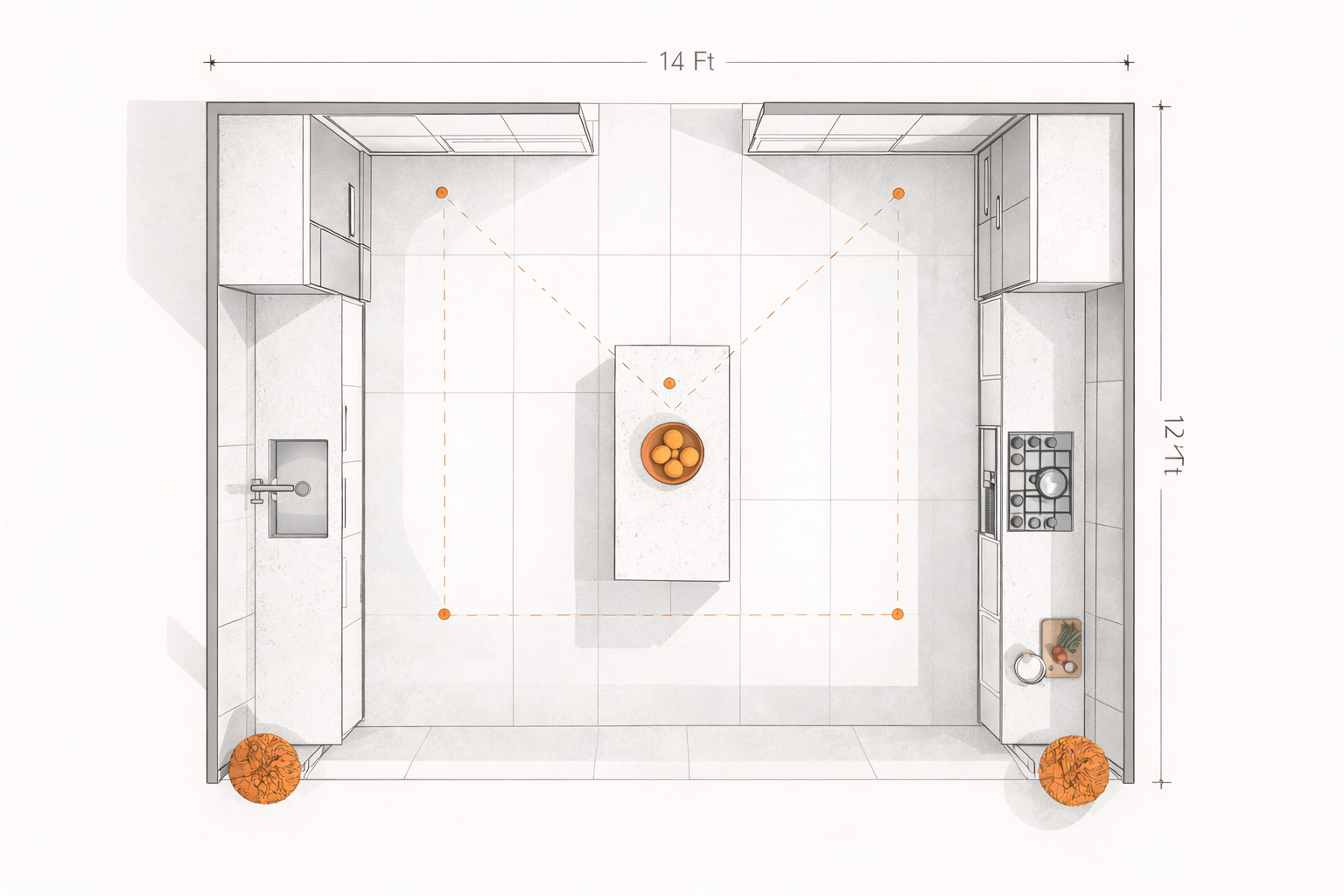 12x14 layout galley kitchen