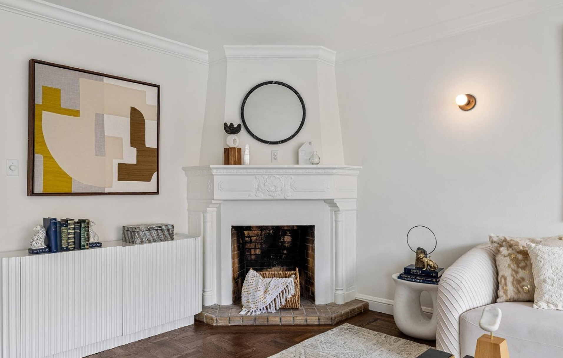 1920s House Renovation-painted fireplace white