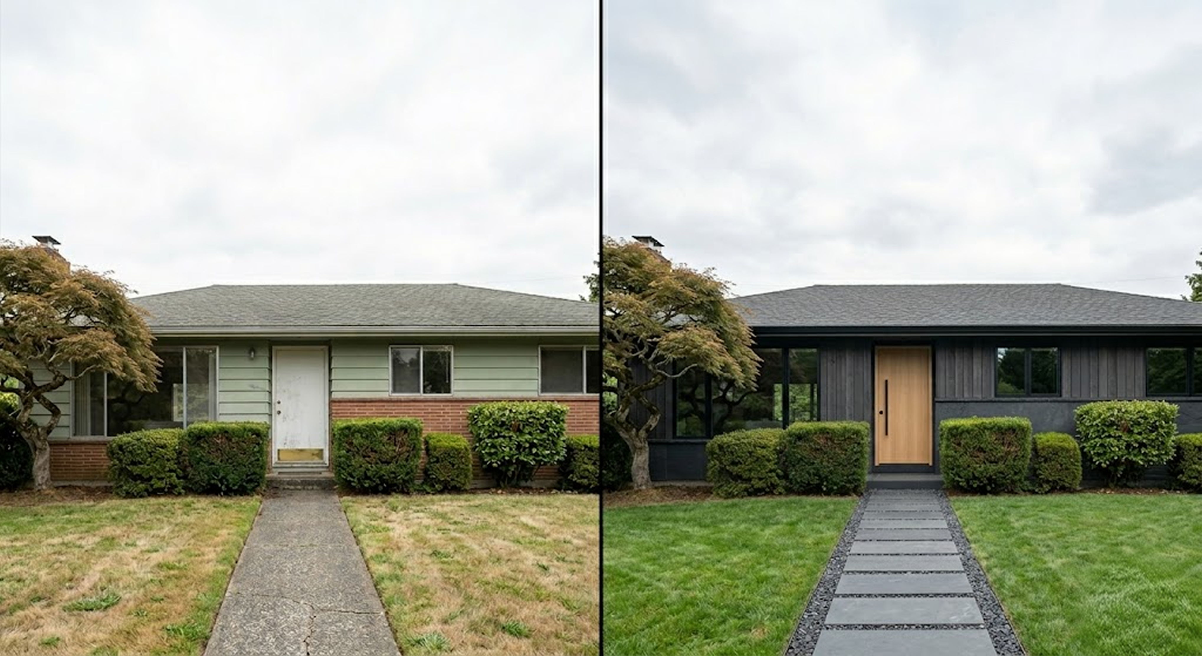 1960s and 70s Ranch Home Exterior Before & Afters 1