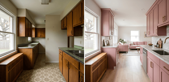 1970s suburban ranch home renovation - millenial pink (1) - Edited
