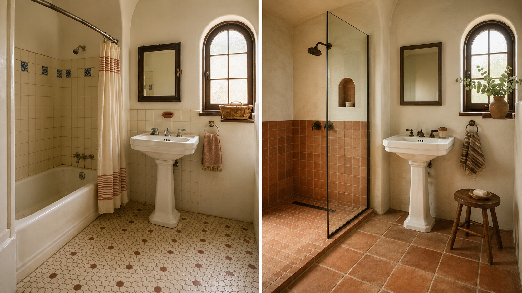 Mediterranean Bungalow — Plaster, Terracotta, and Iron