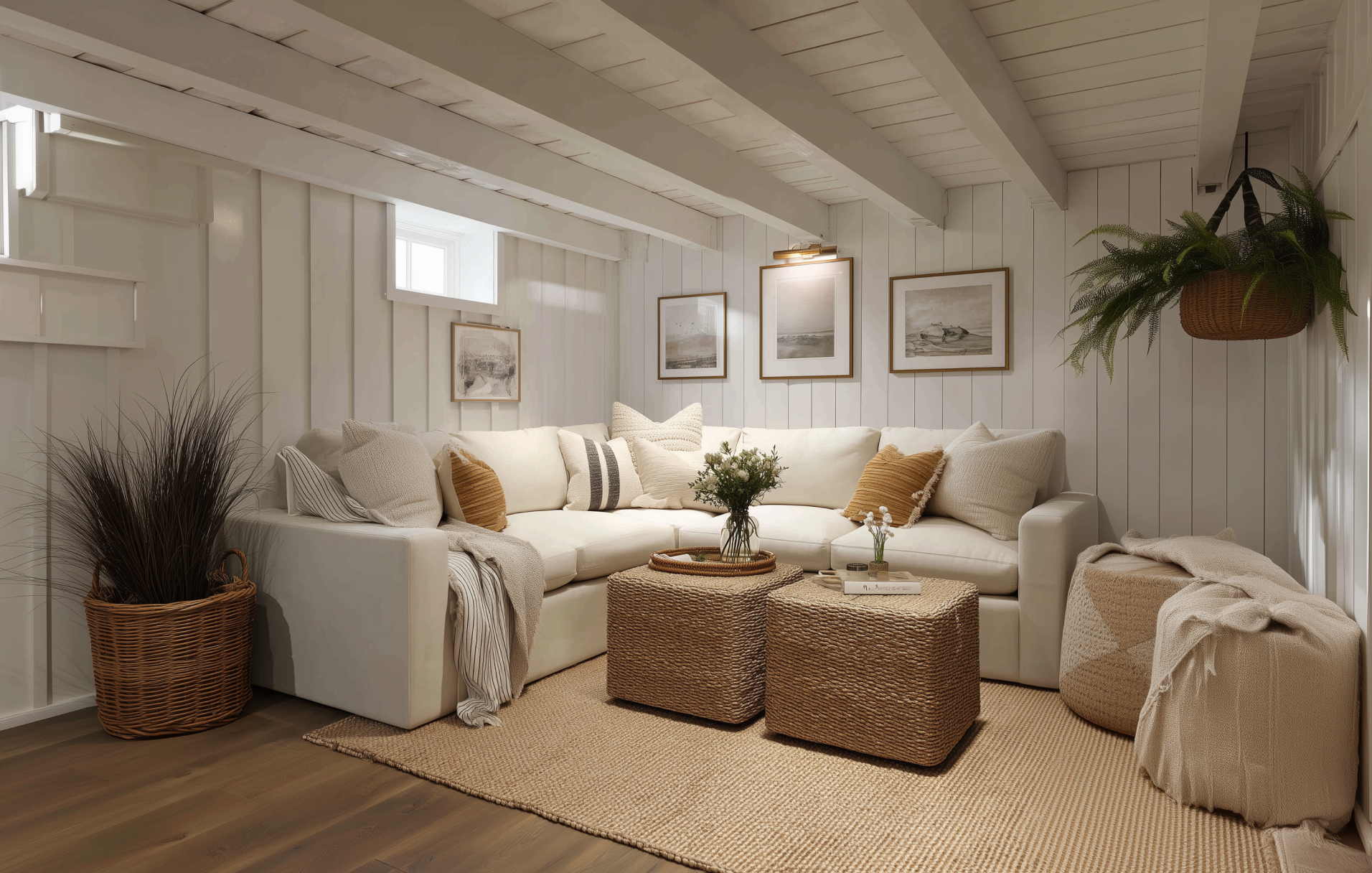 Basement Ceiling Options-painted beams