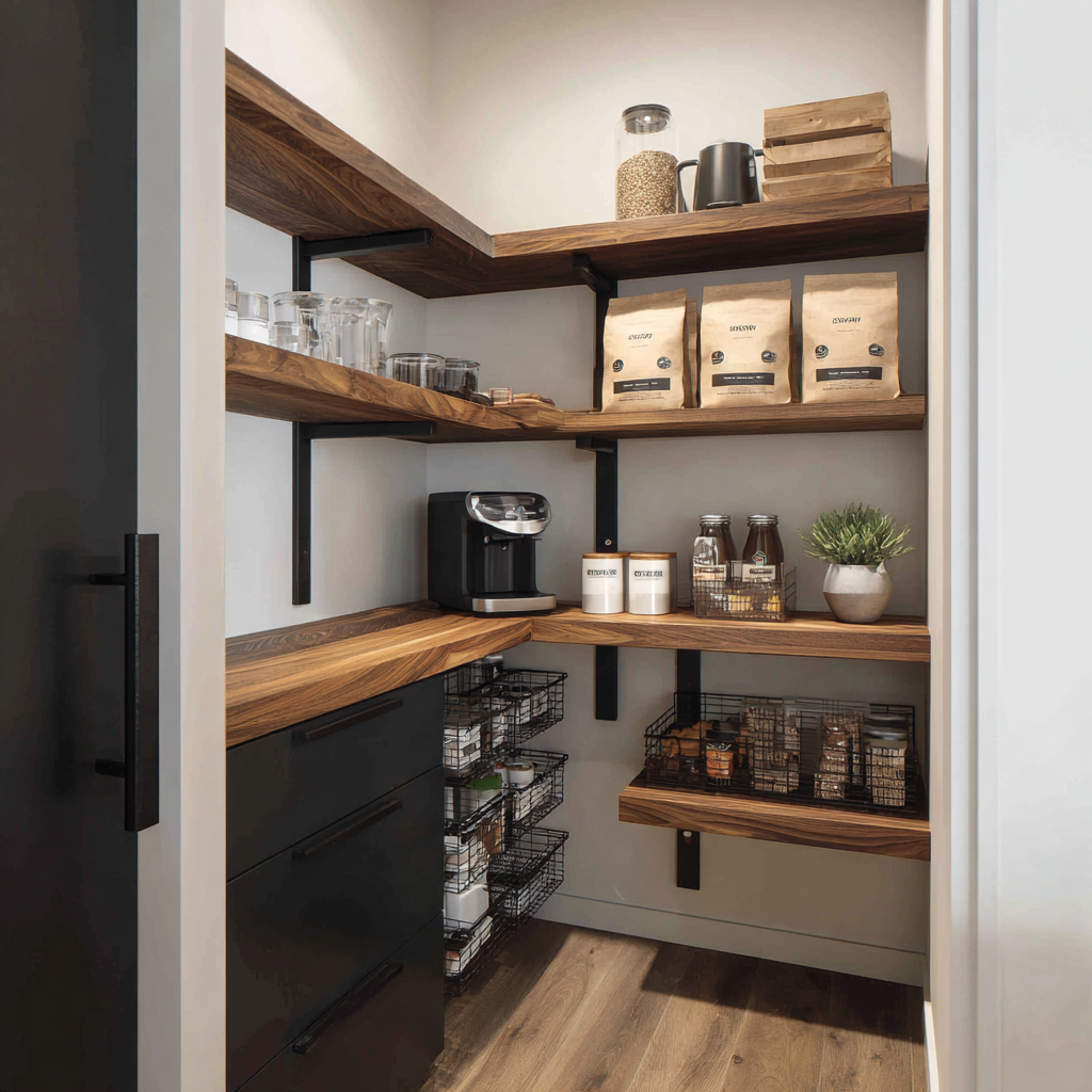 Black and Wood Pantry