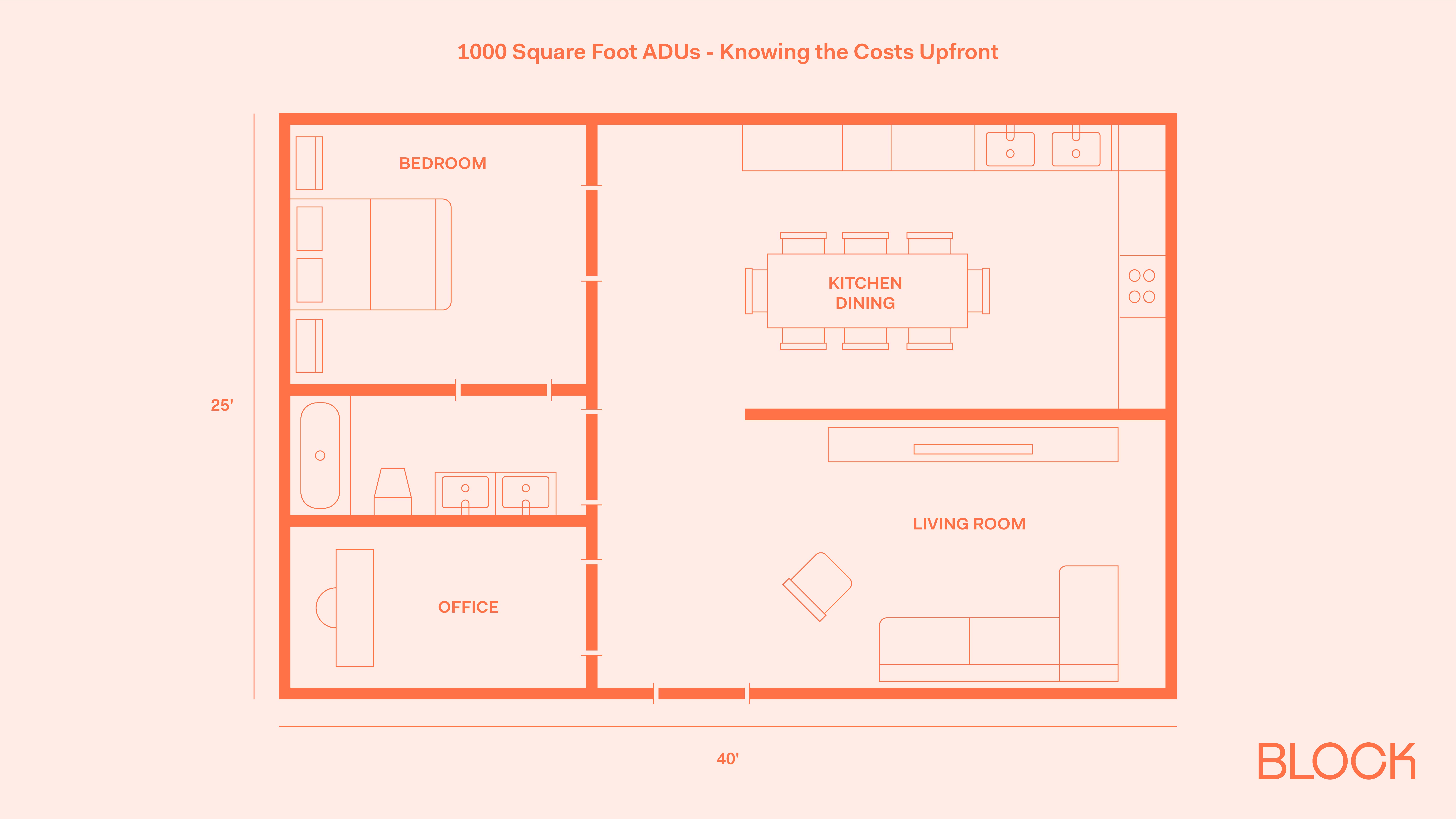 1000 Square Foot ADU floor plan
