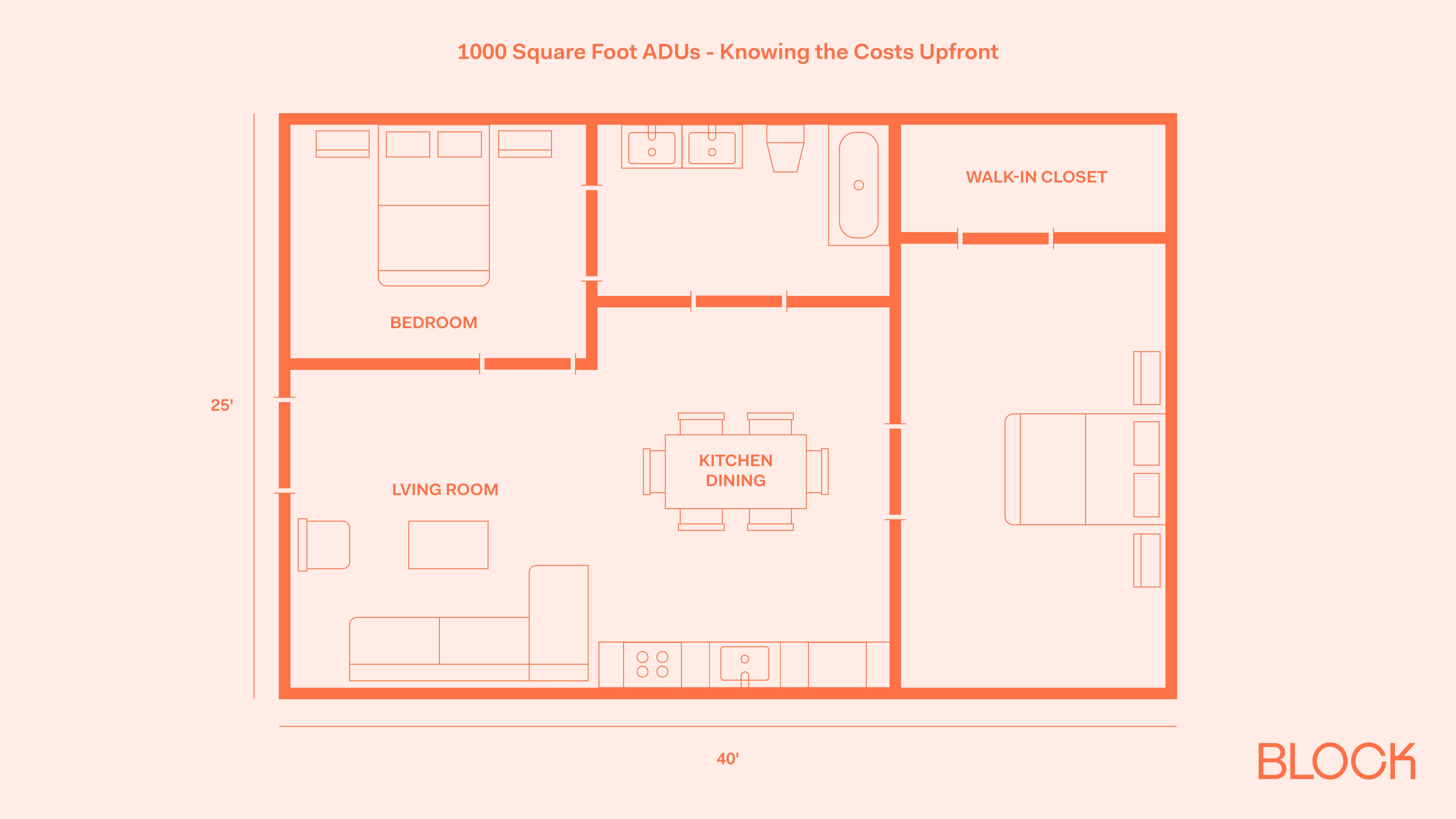1000 Square Foot ADU floor plan