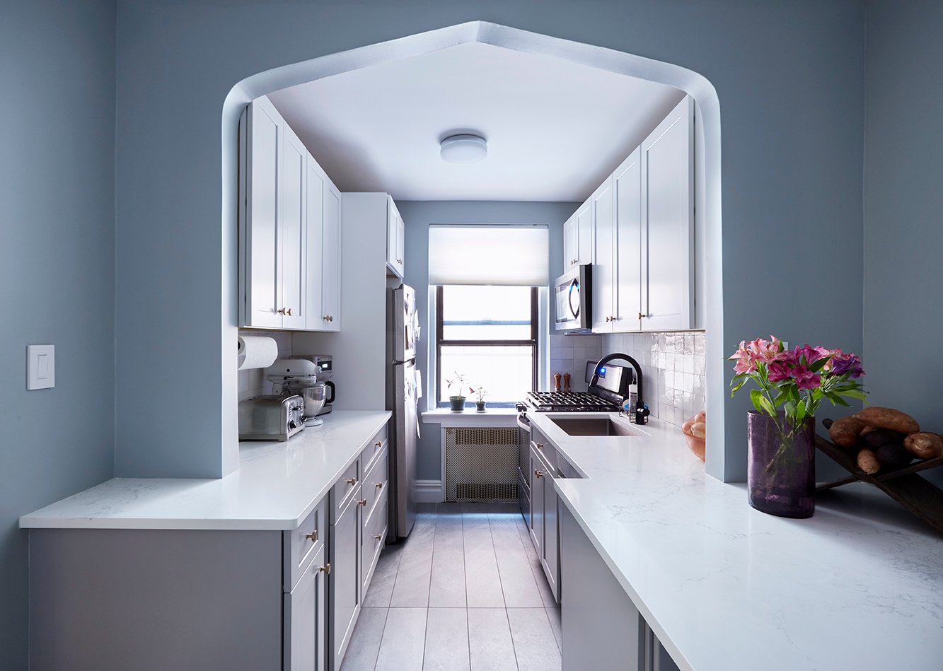 Narrow Kitchen With Light Colors