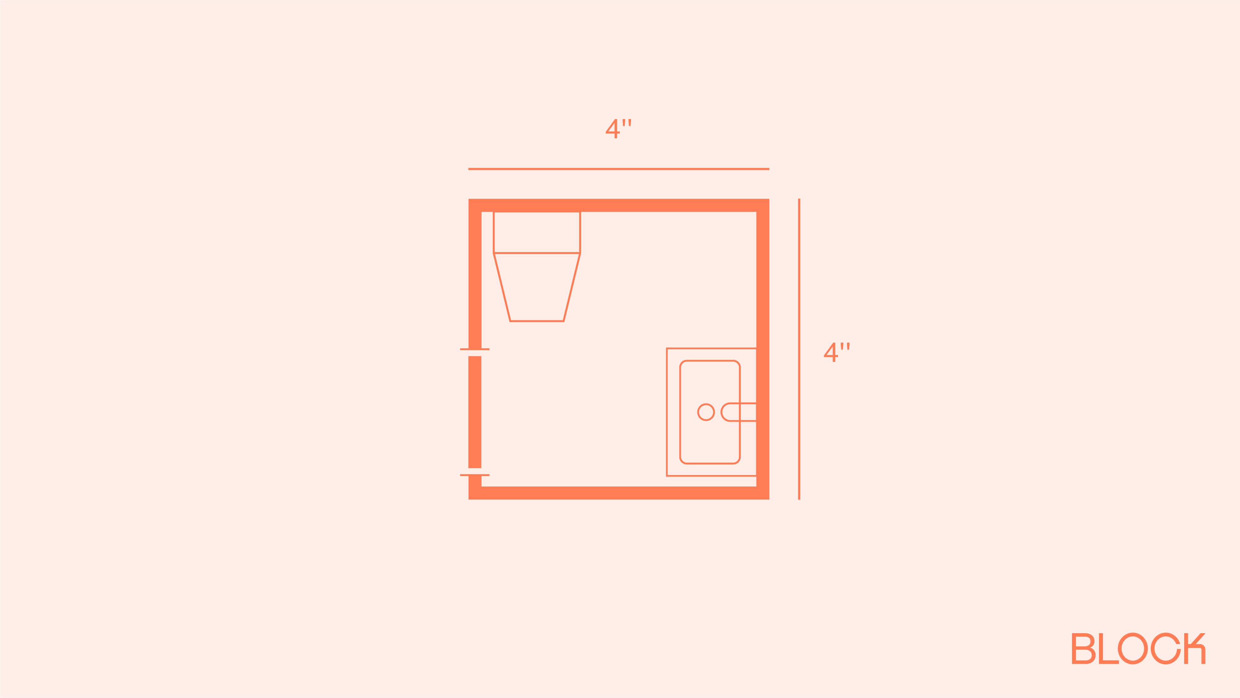 Block bathroom floor plan 4x4 layout