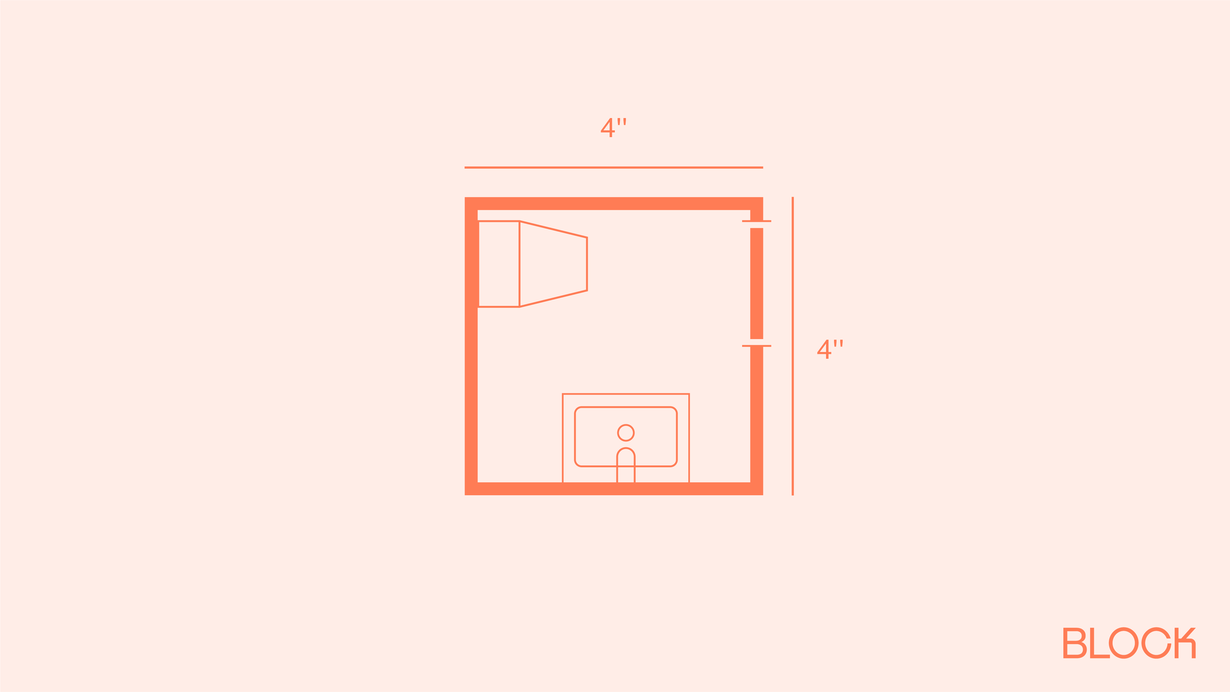 Block bathroom floor plan 4x4 layout