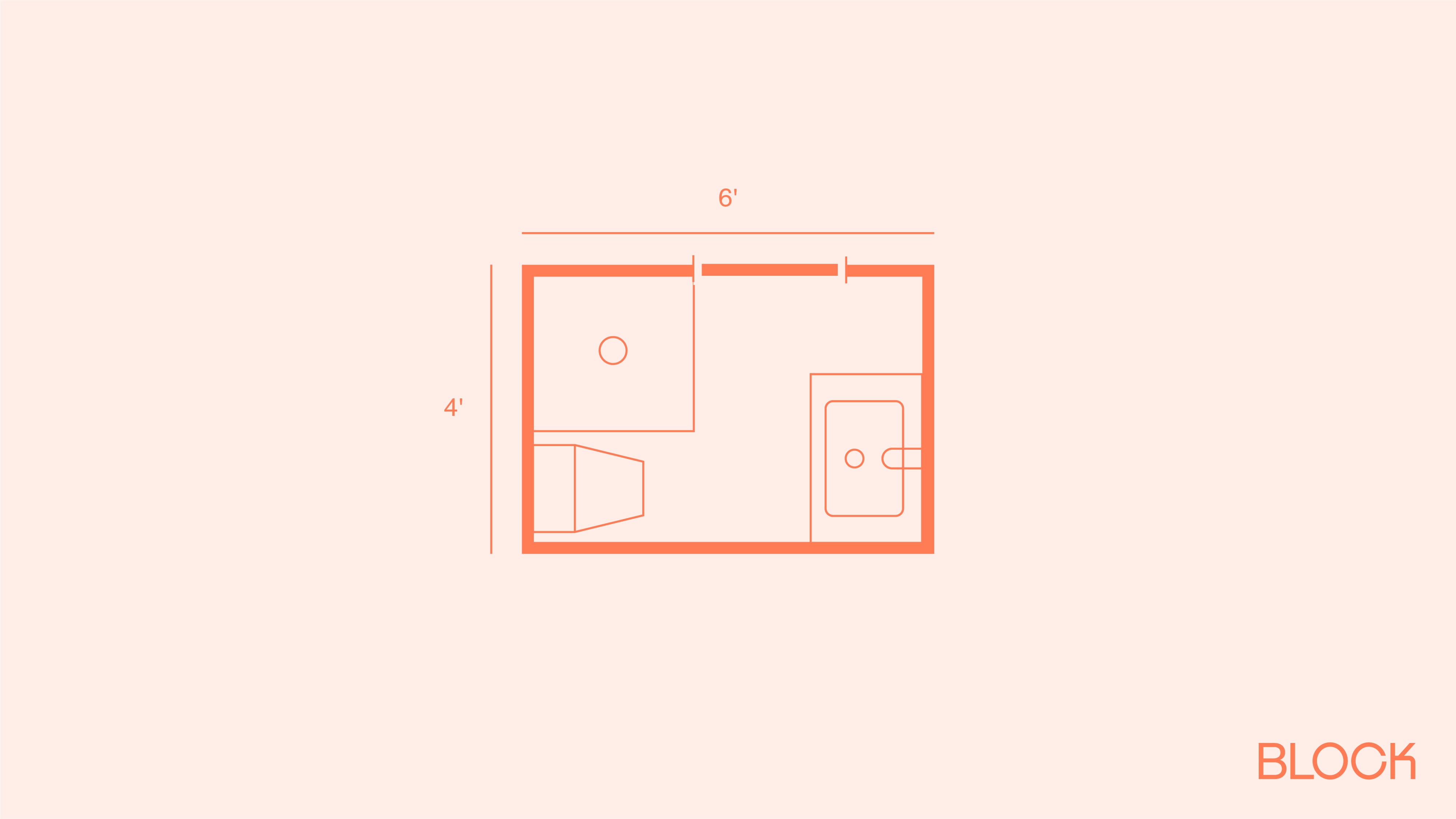 Block bathroom floor plan 4x6 layout