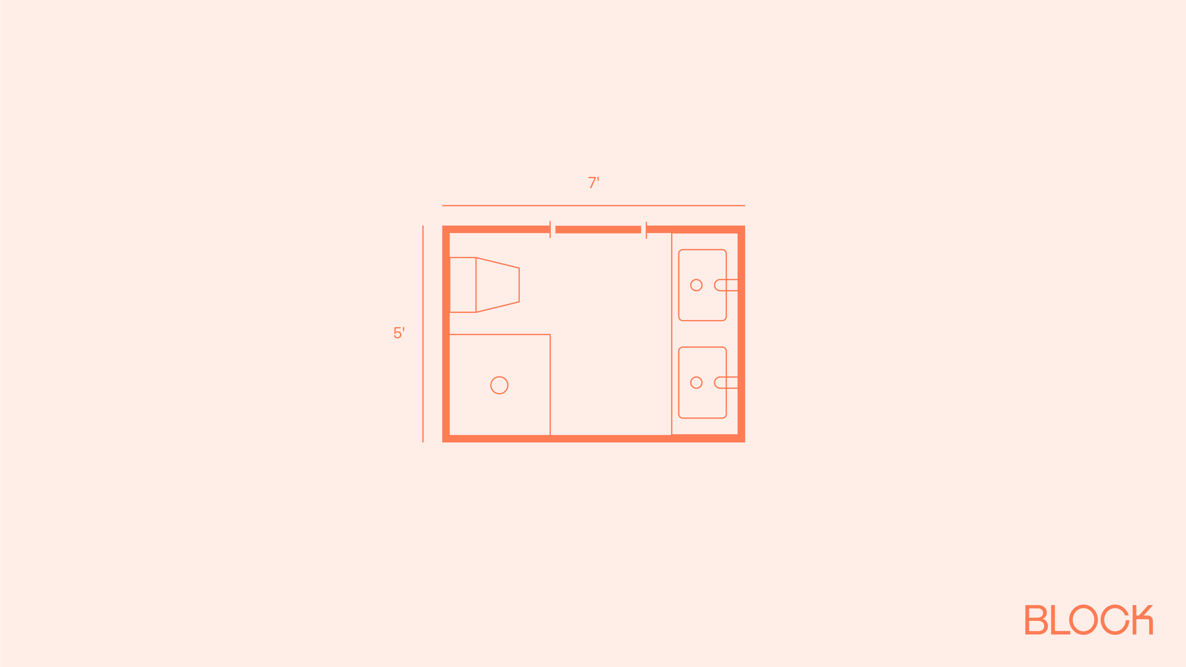 Block bathroom floor plan 5x7 layout