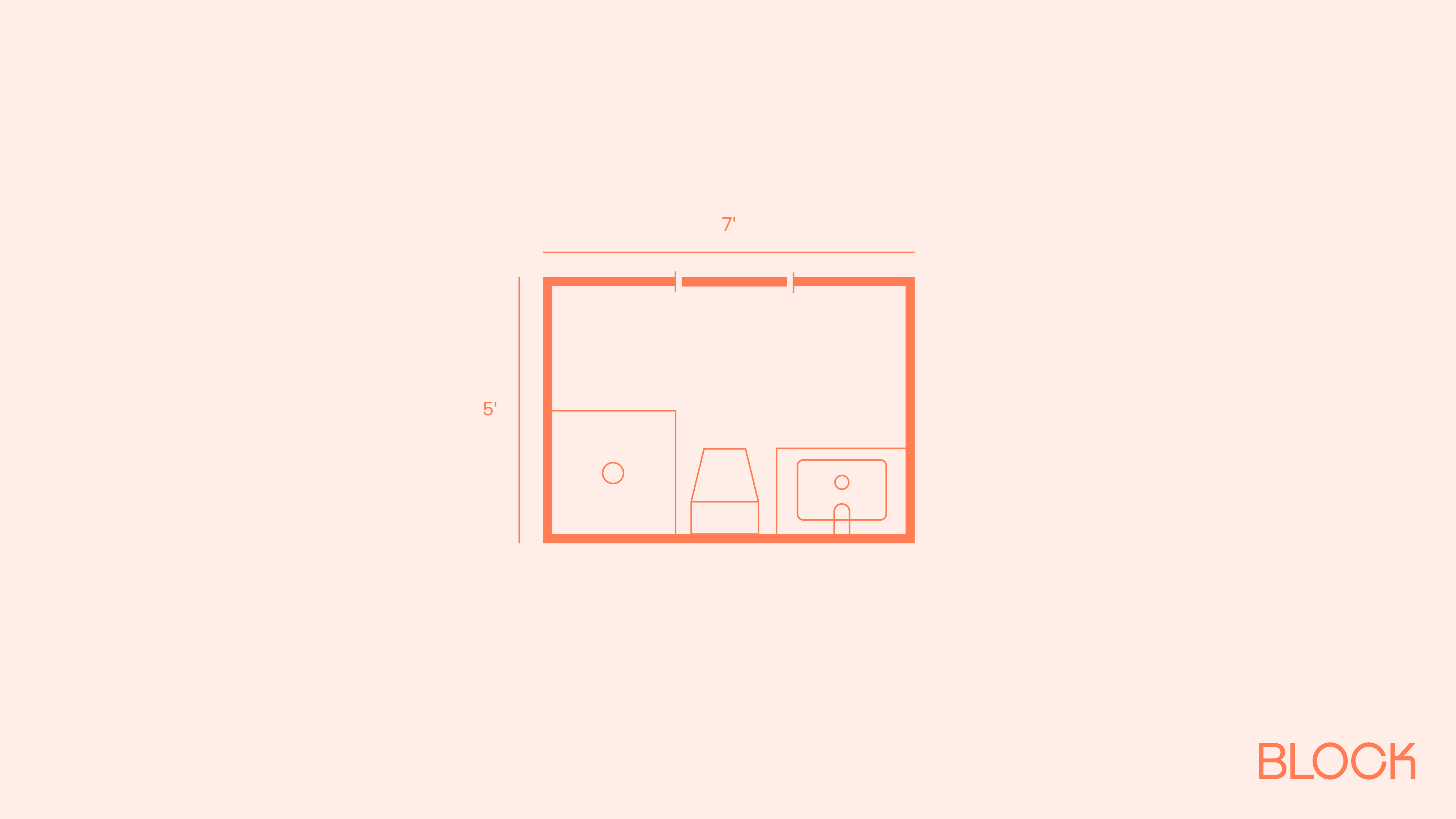 Block bathroom floor plan 5x7 layout