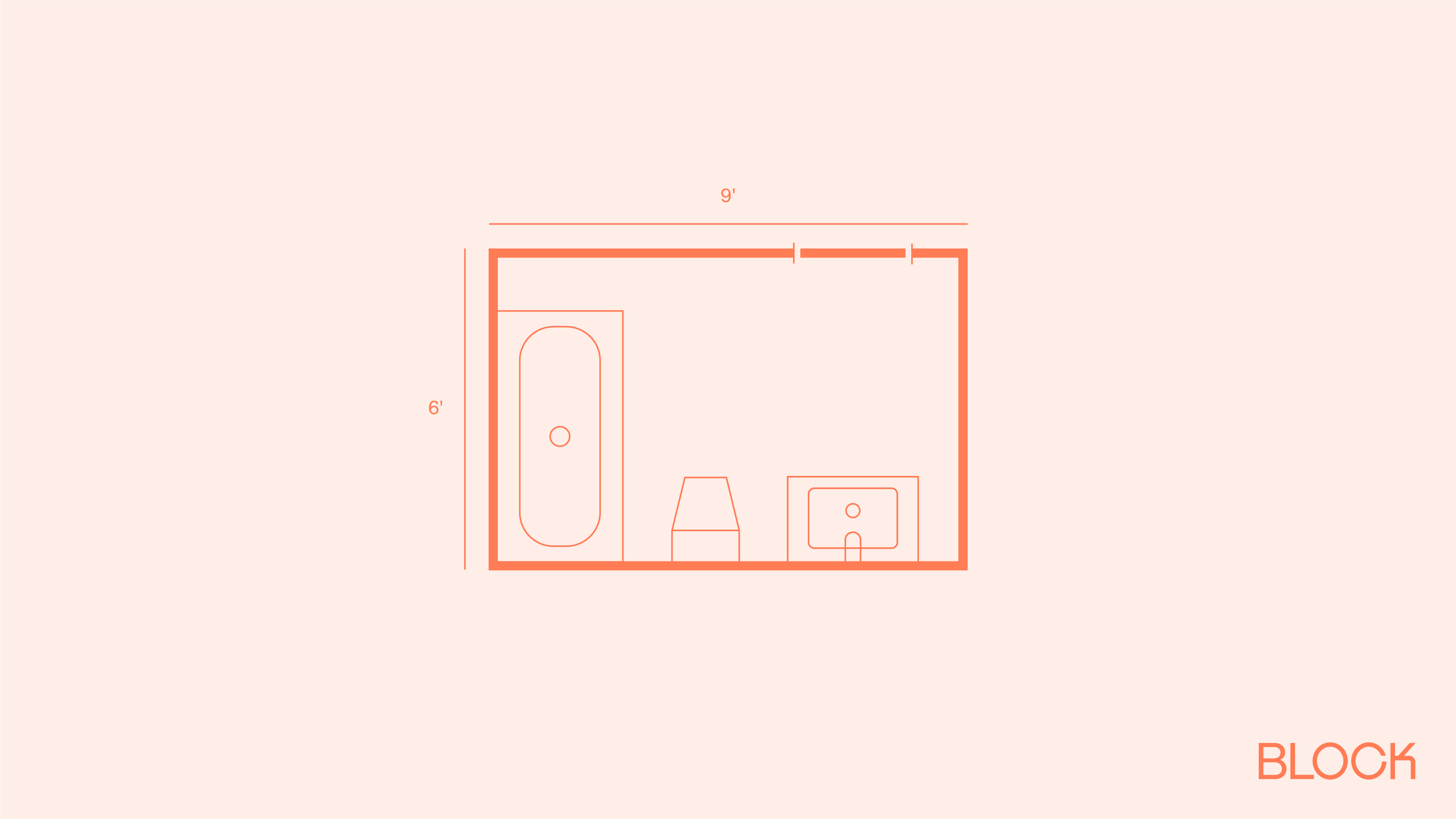 Block bathroom floor plan 6x9 layout