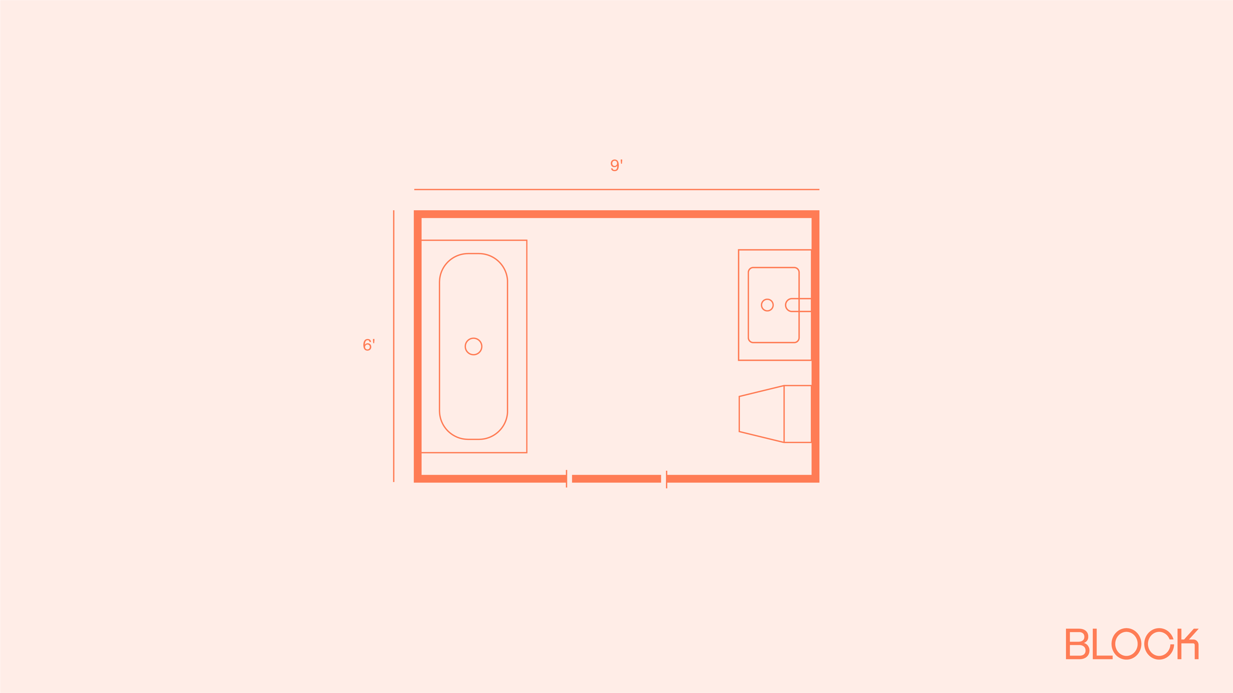 Block bathroom floor plan 6x9 layout