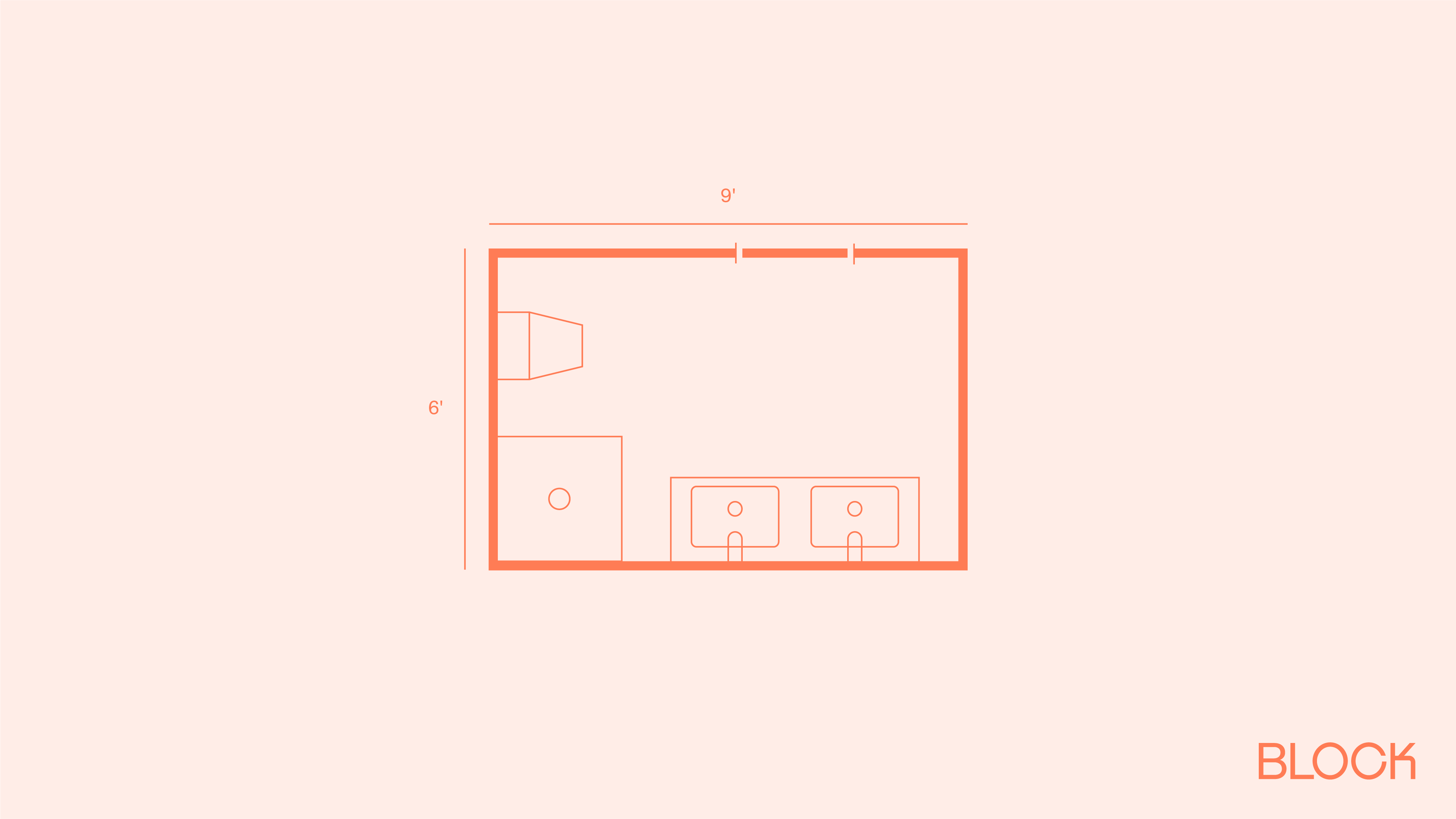 Block bathroom floor plan 6x9 layout