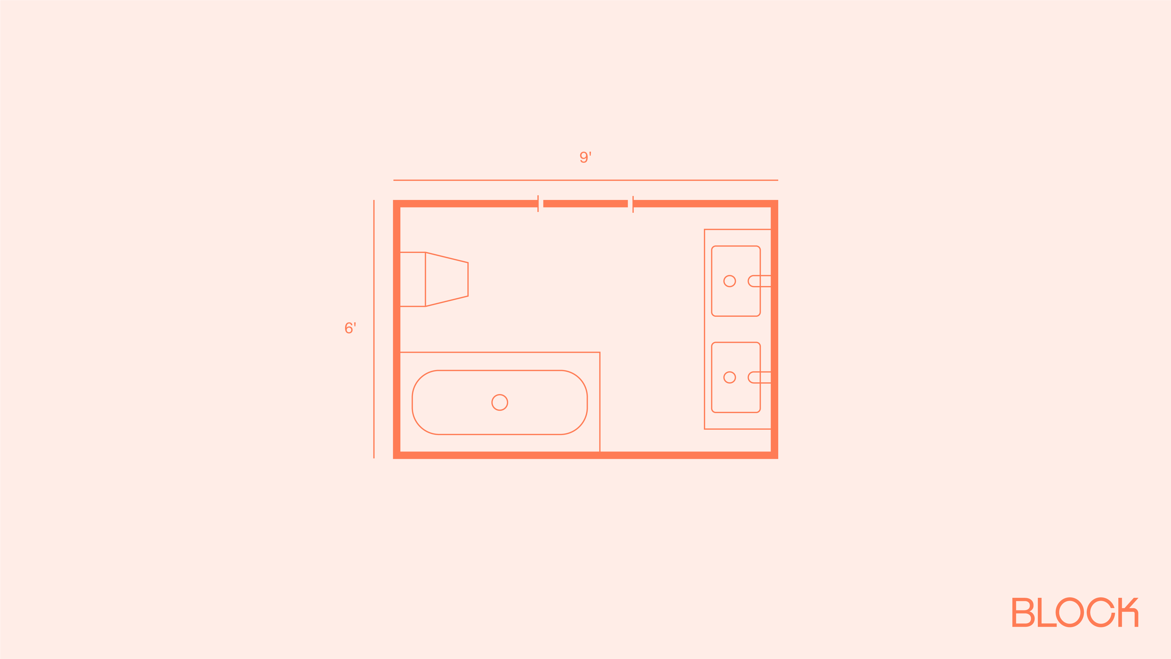 Block bathroom floor plan 6x9 layout