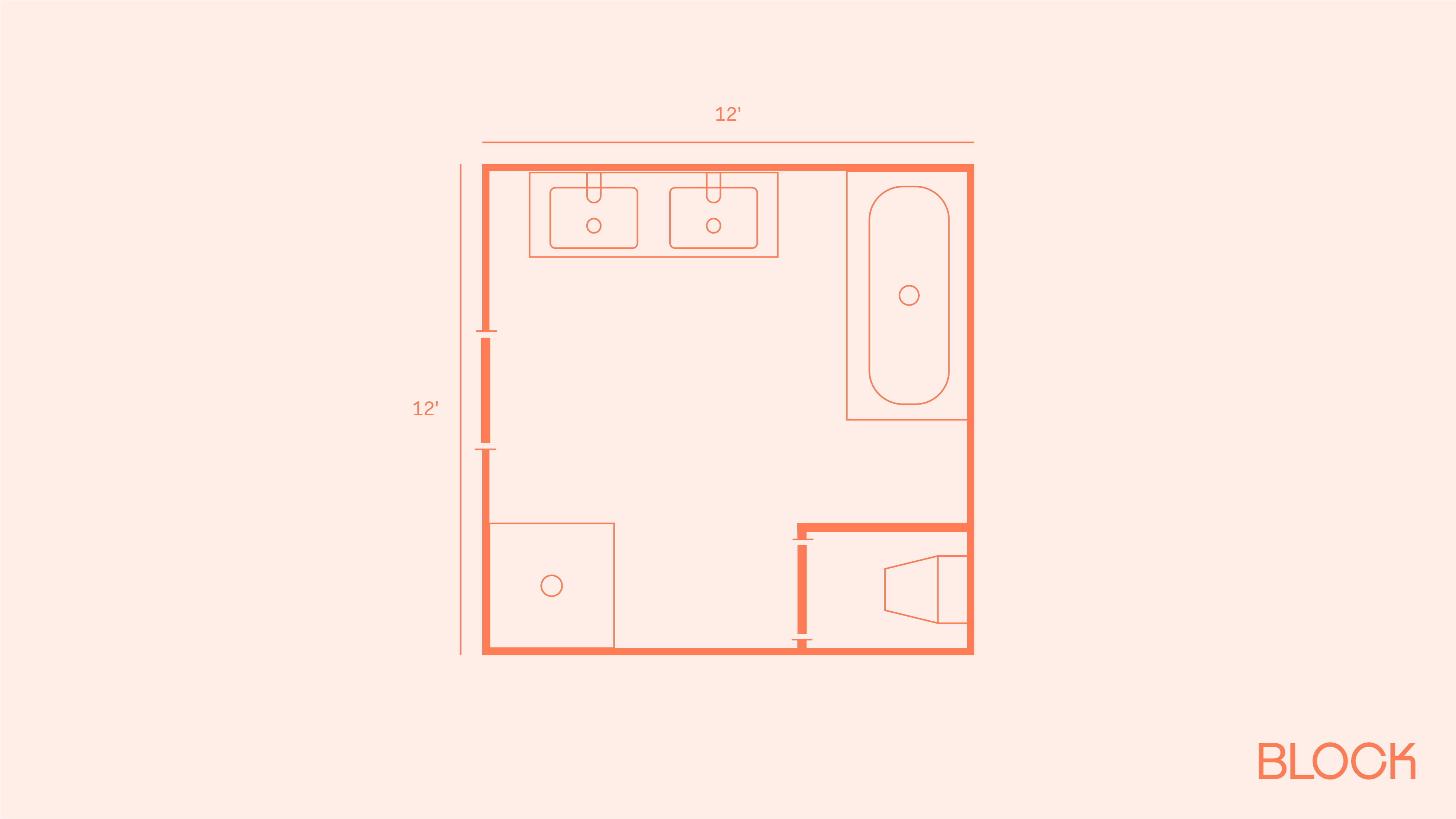 Block bathroom floor plan 12x12 layout