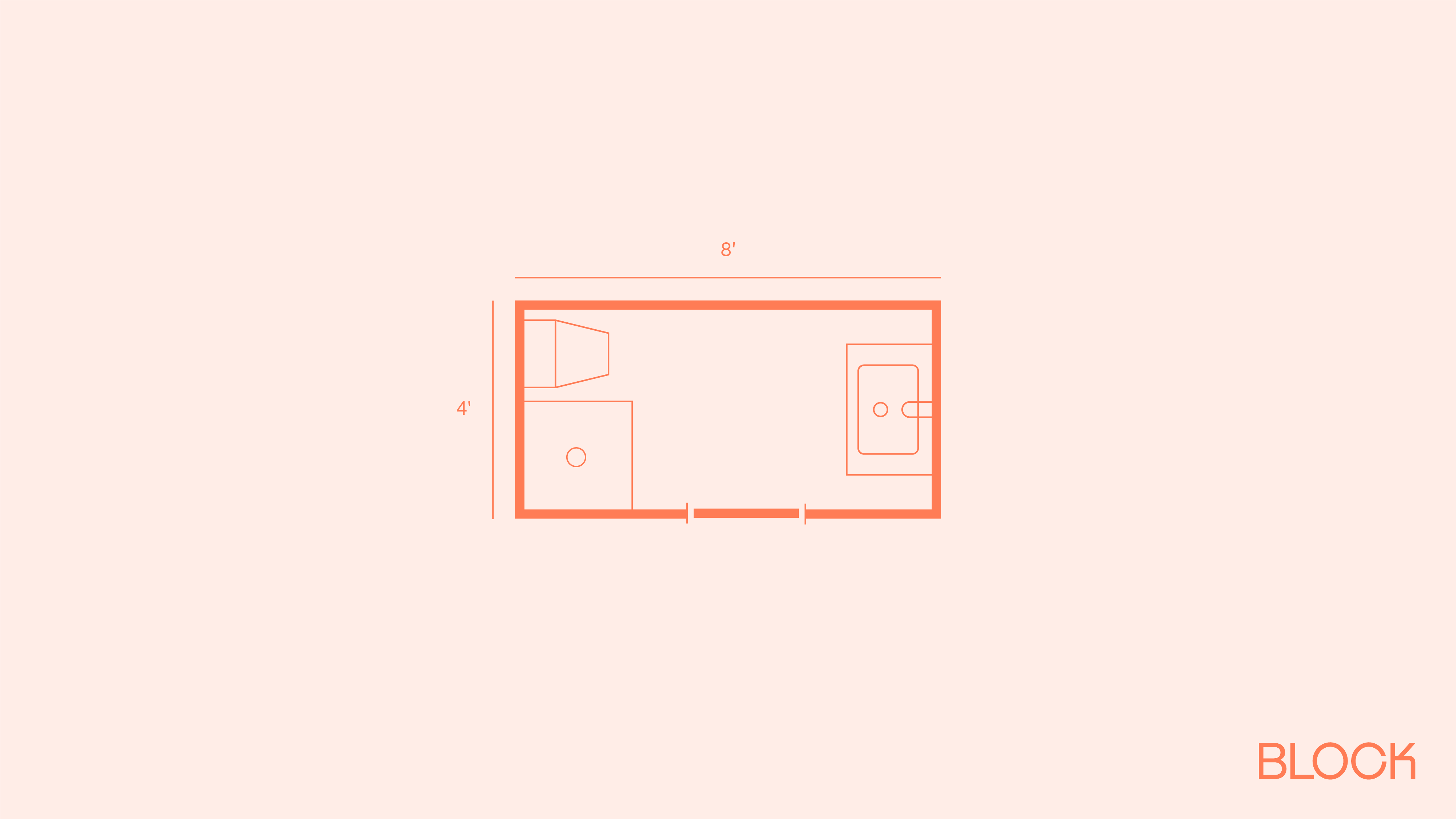 Block bathroom floor plan 4x8 layout