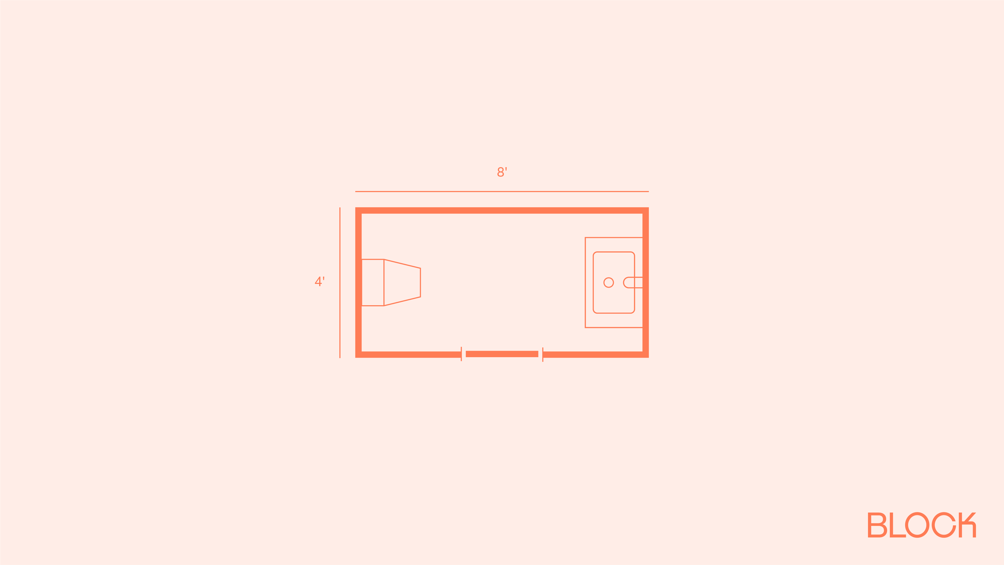 Block bathroom floor plan 4x8 layout