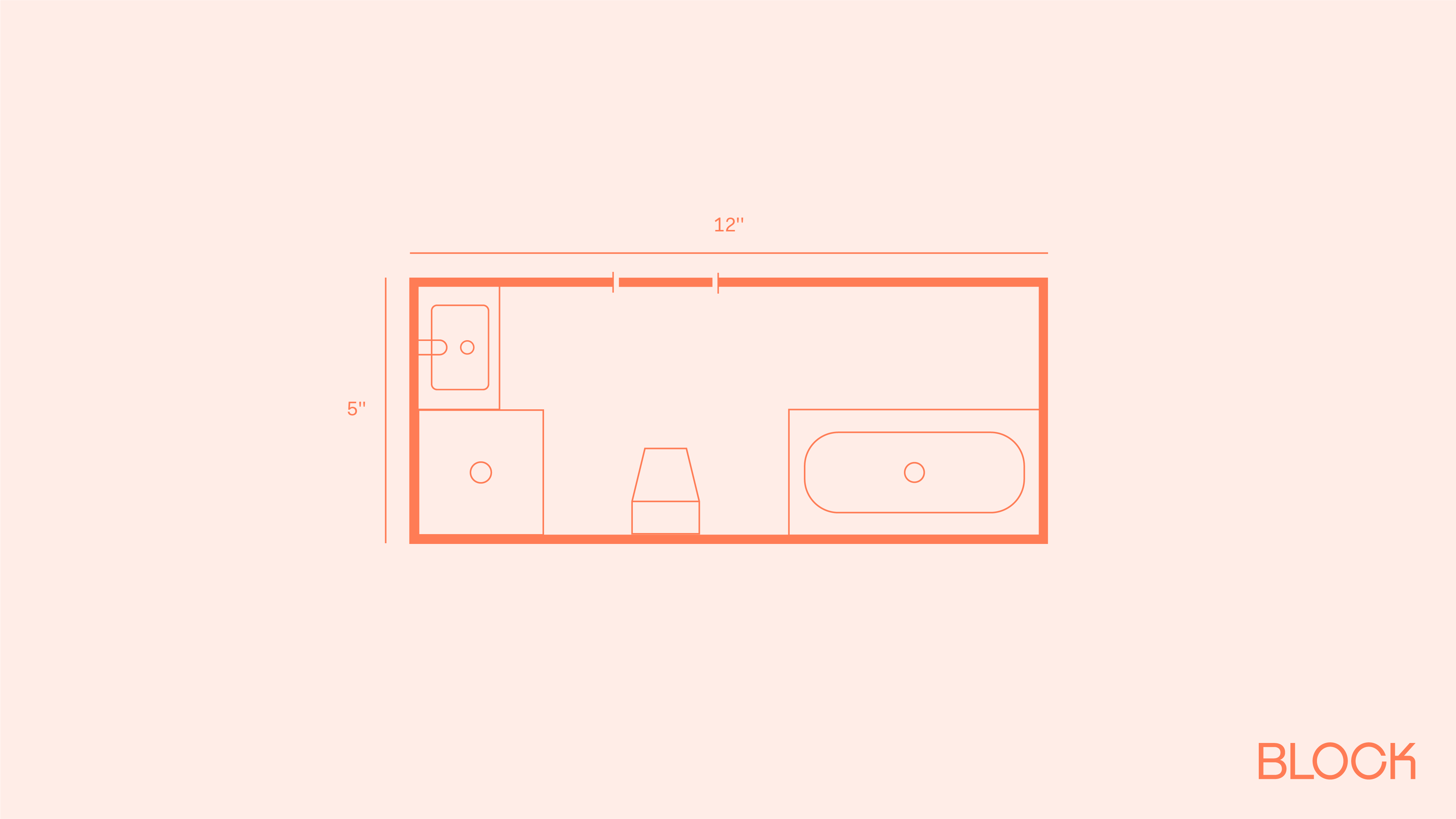 Block bathroom floor plan 5x12 layout