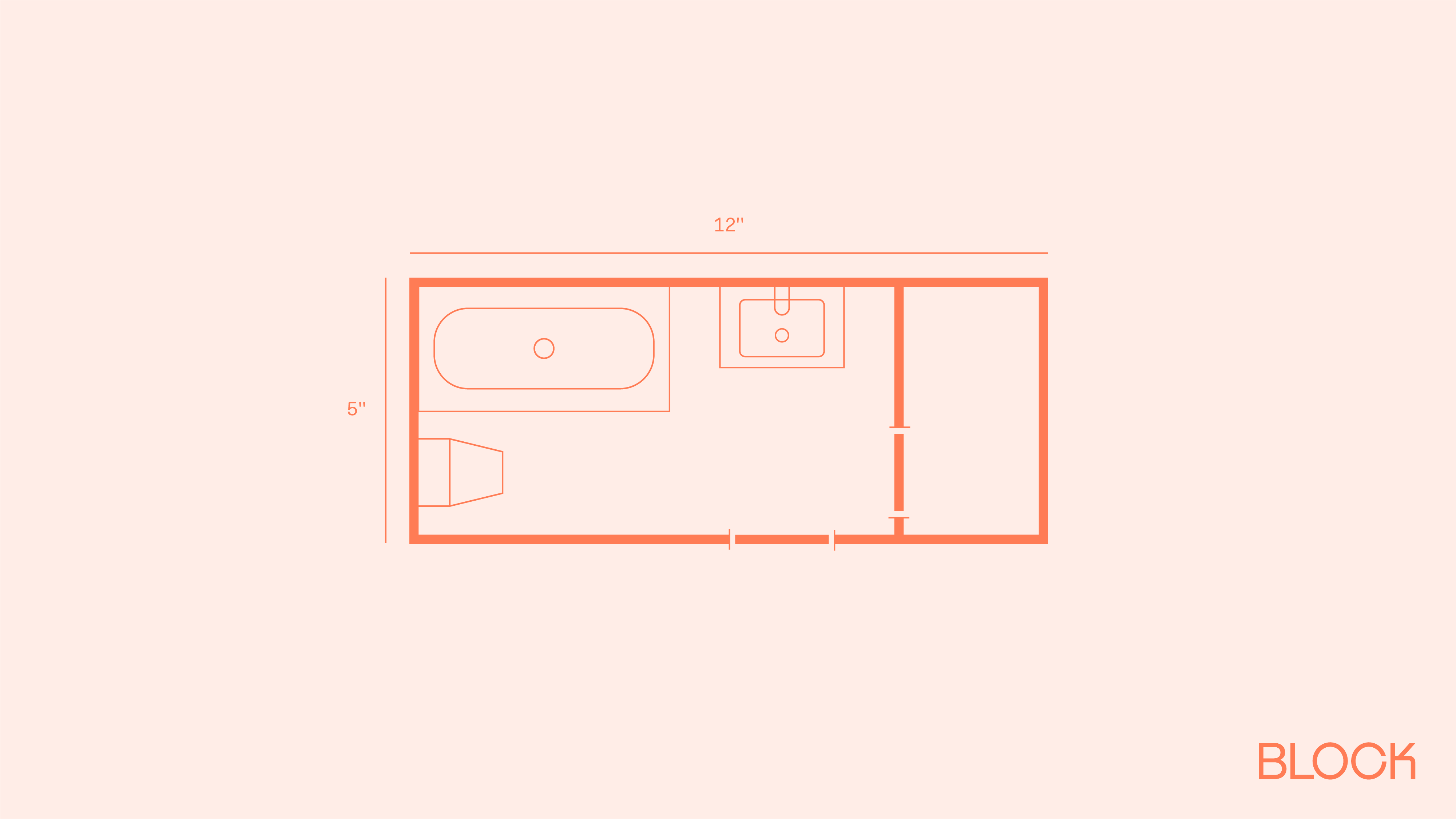 Block bathroom floor plan 5x12 layout