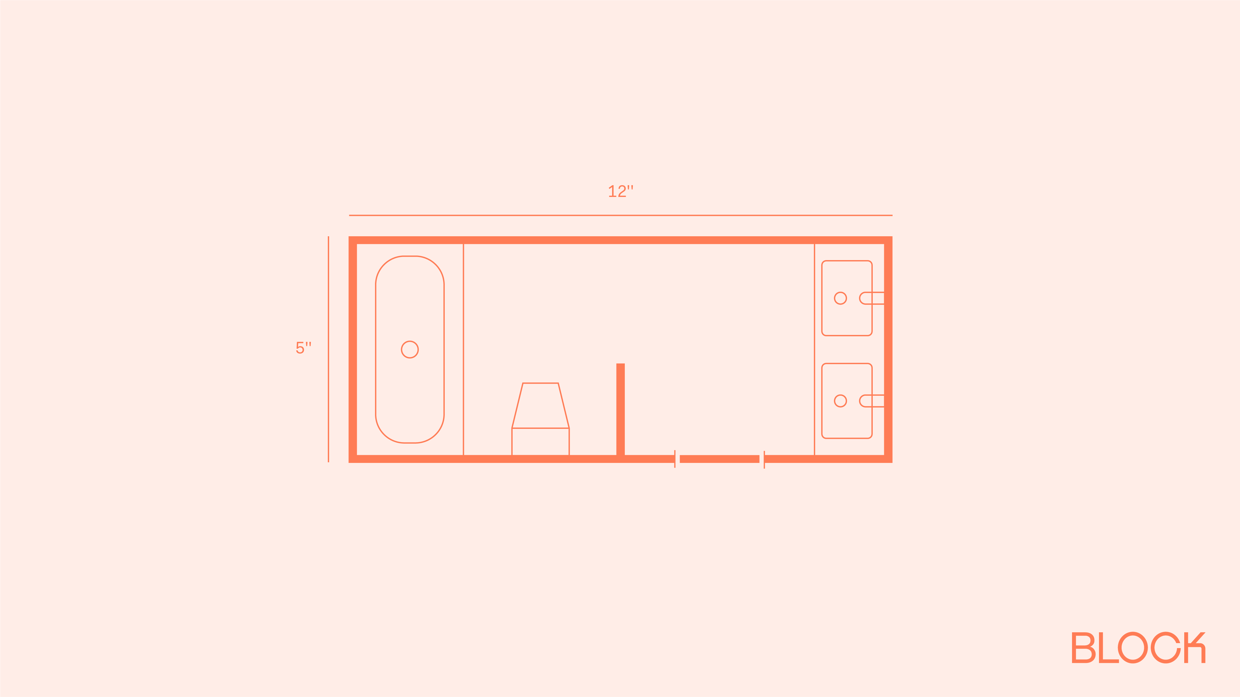 Block bathroom floor plan 5x12 layout