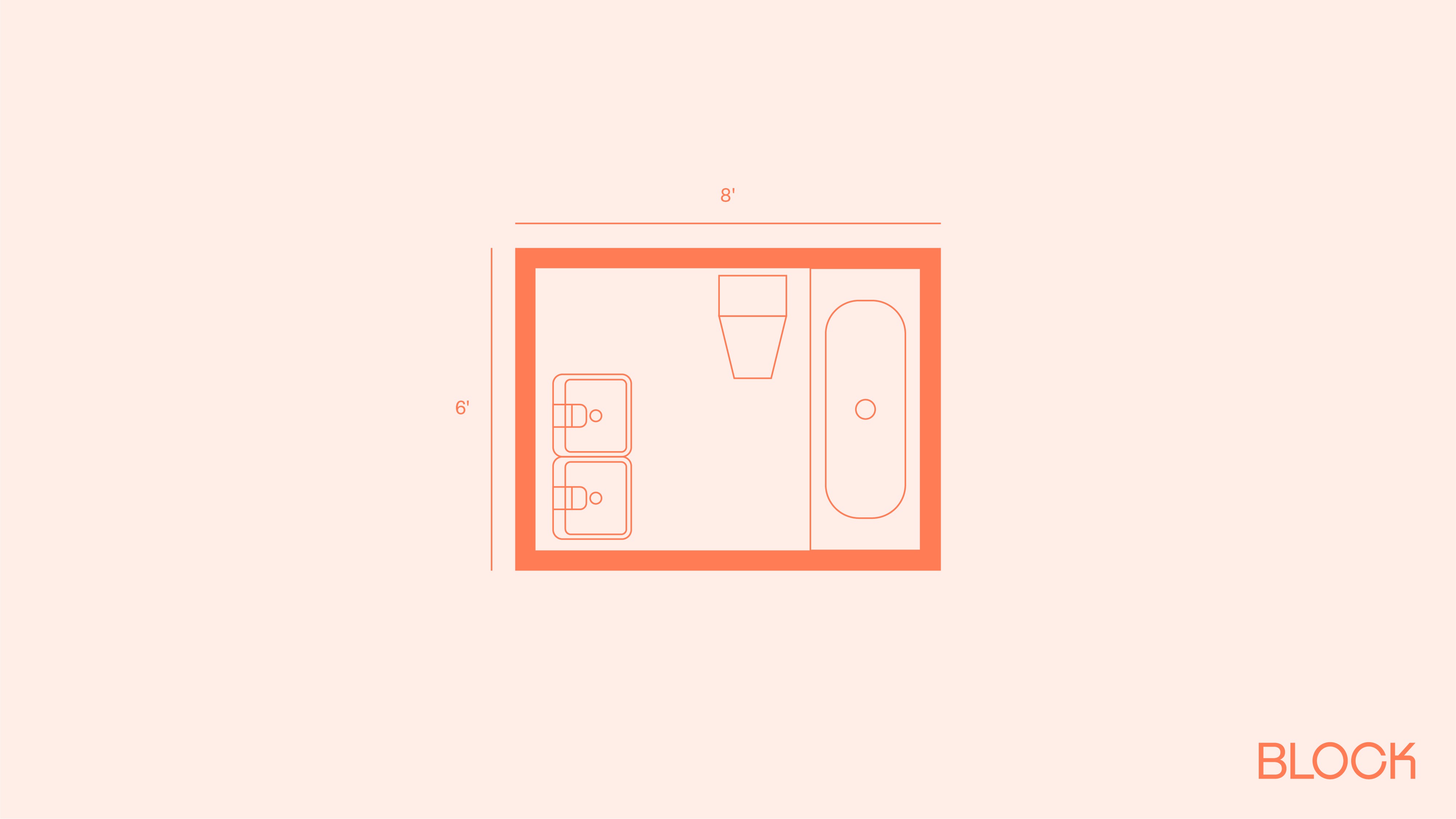 Block bathroom floor plan 6x8 layout