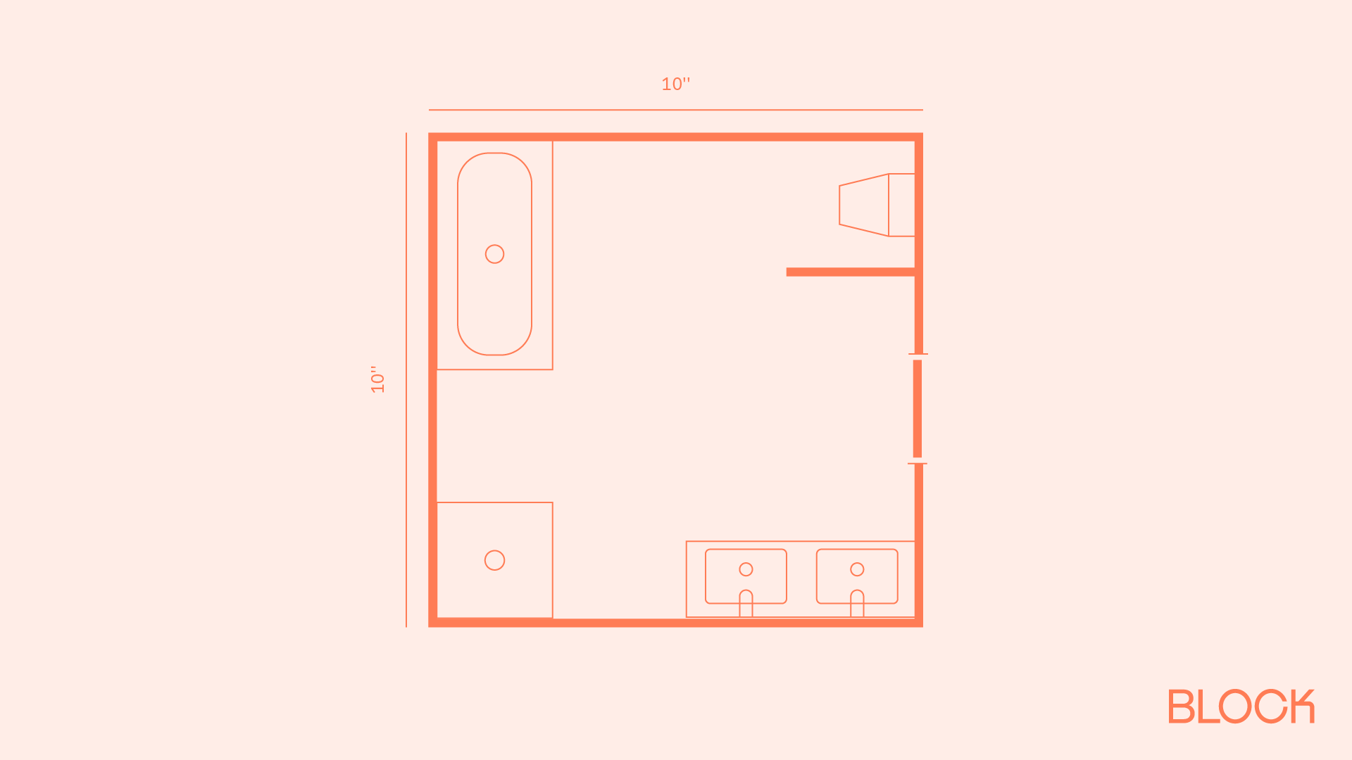 Block bathroom floor plan 10x10 layout