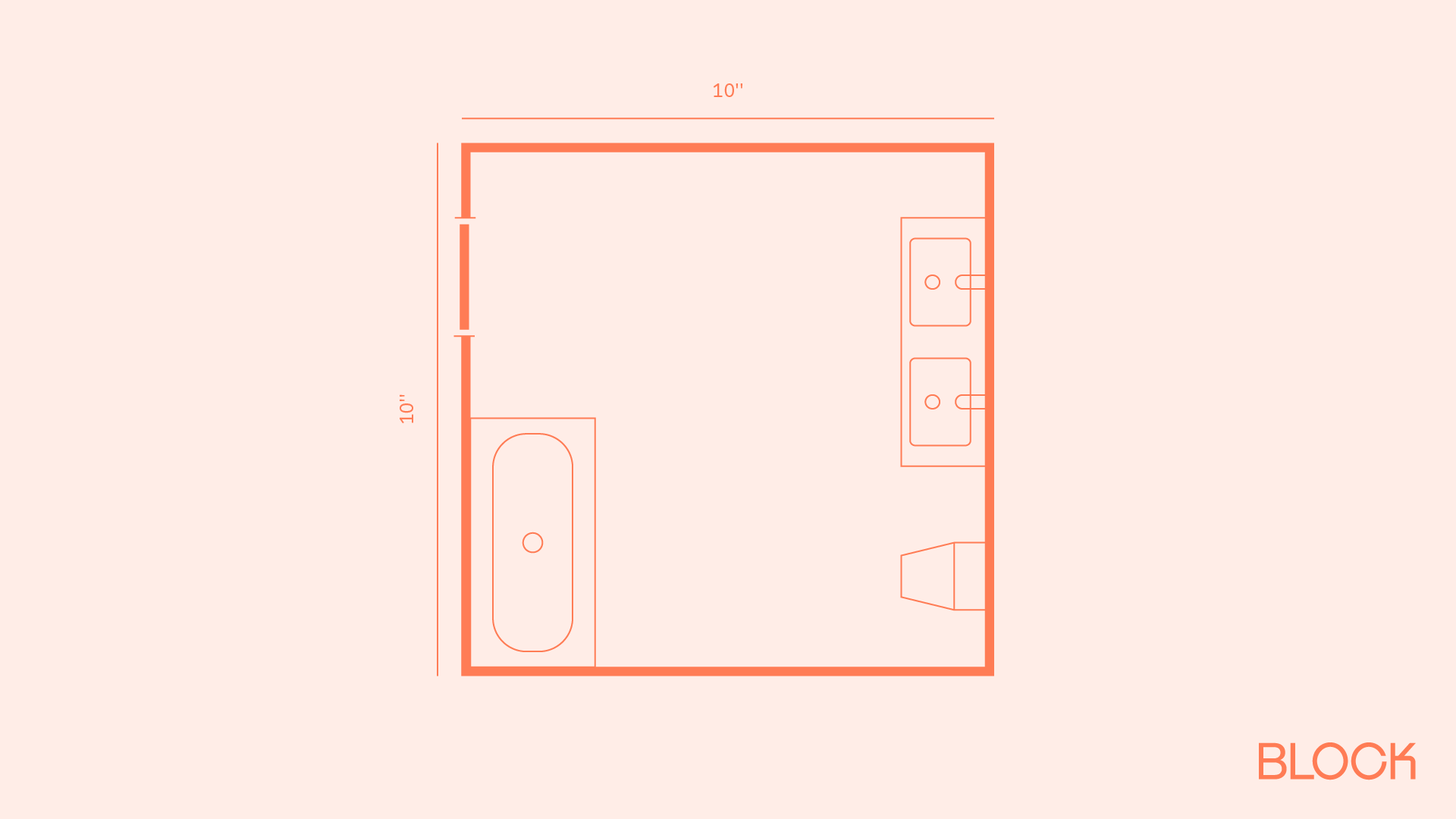 Block bathroom floor plan 10x10 layout