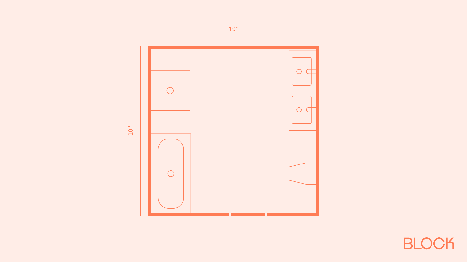 Block bathroom floor plan 10x10 layout
