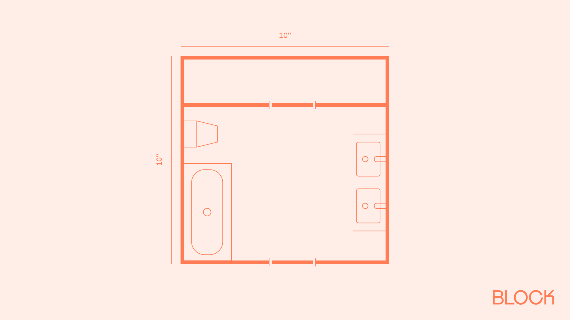 Block bathroom floor plan 10x10 layout