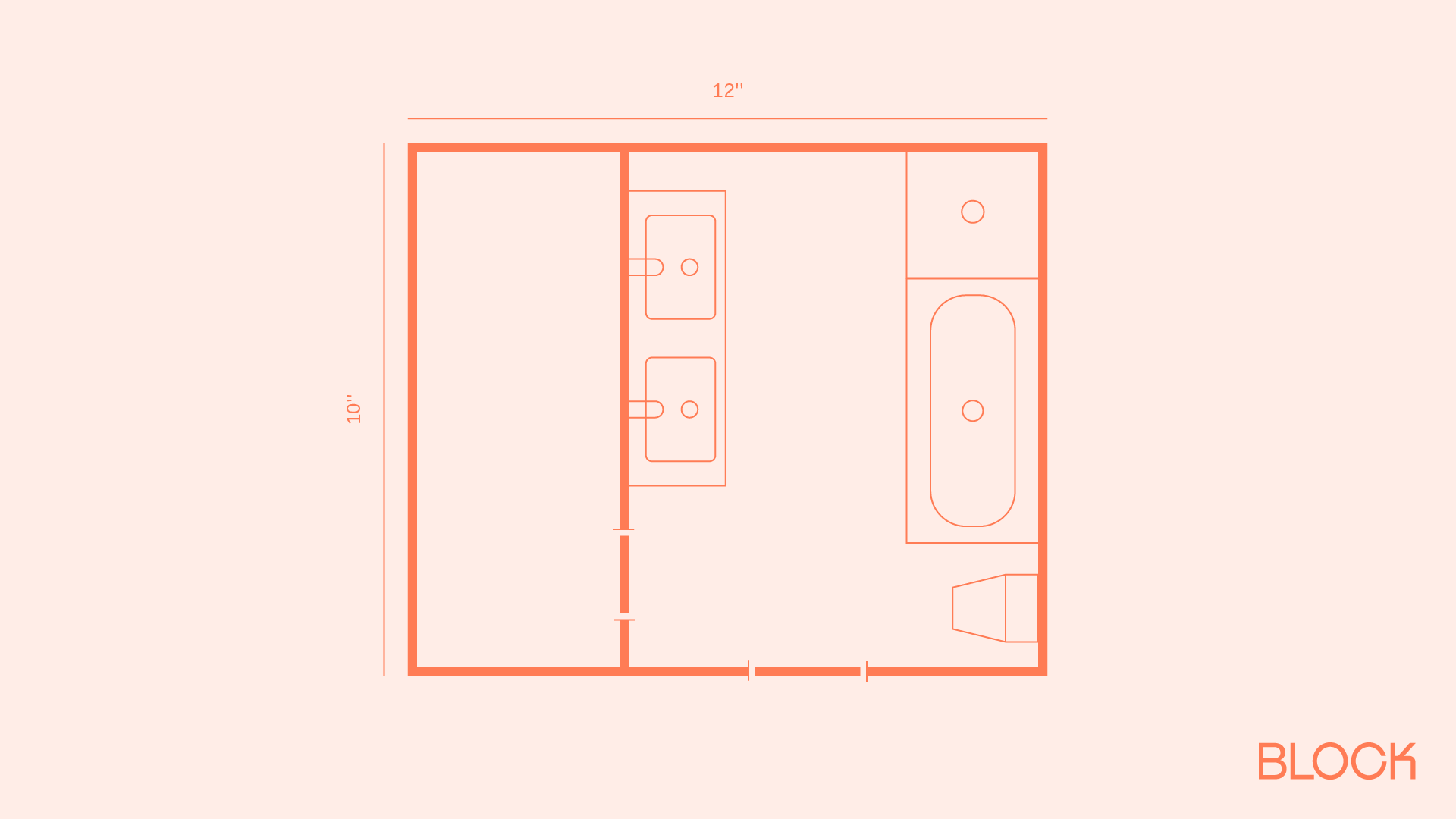 Block bathroom floor plan 10x12 layout