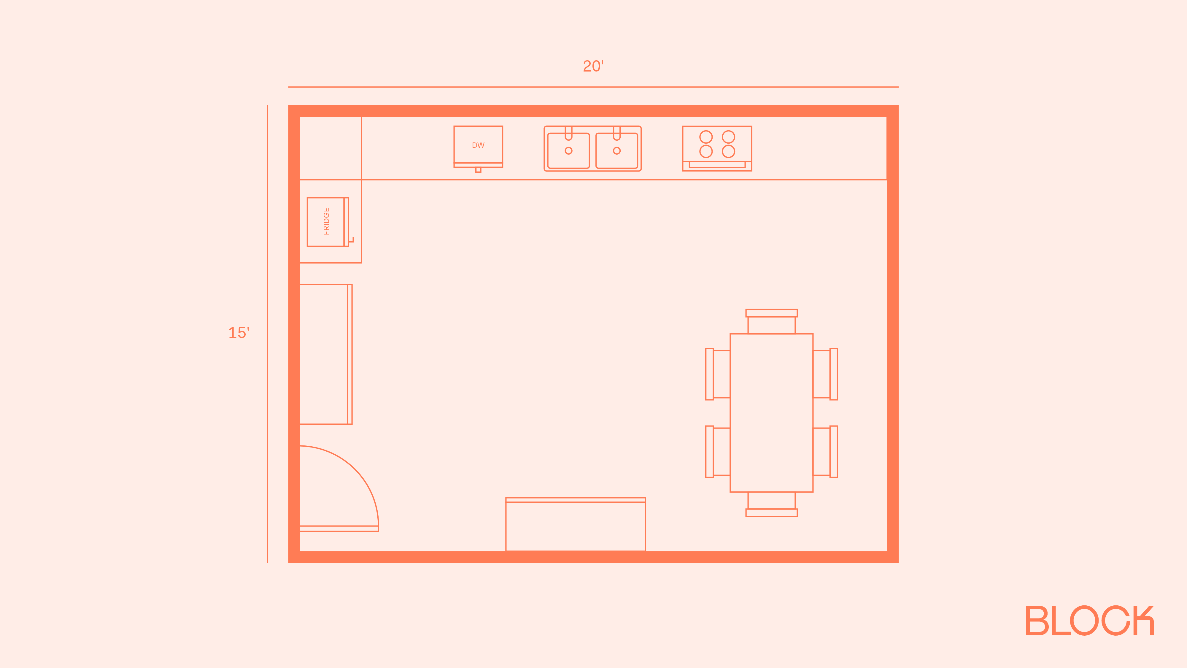 Block kitchen floor plan 20x15 layout
