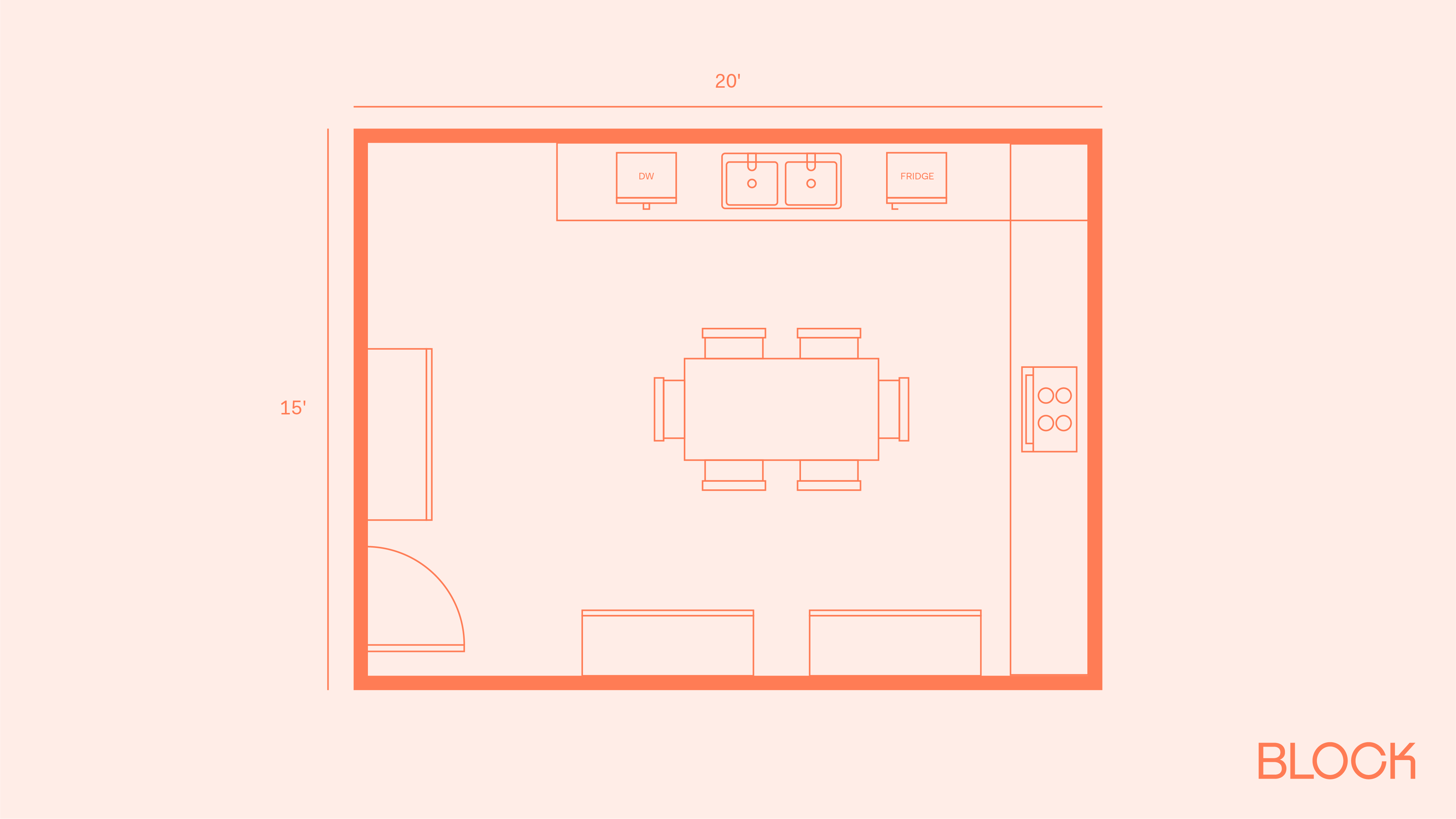 Block kitchen floor plan 20x15 layout