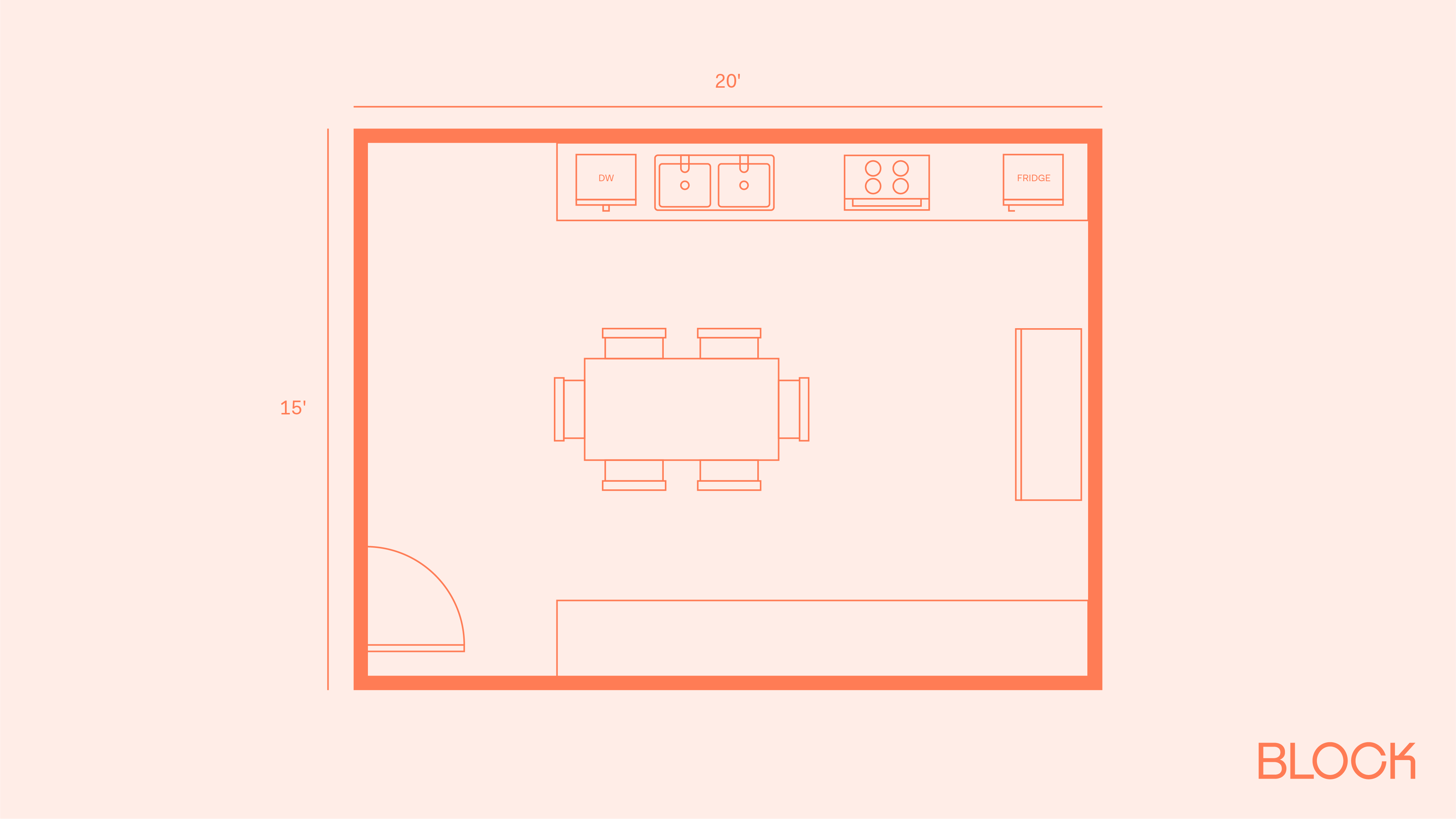 Block kitchen floor plan 20x15 layout