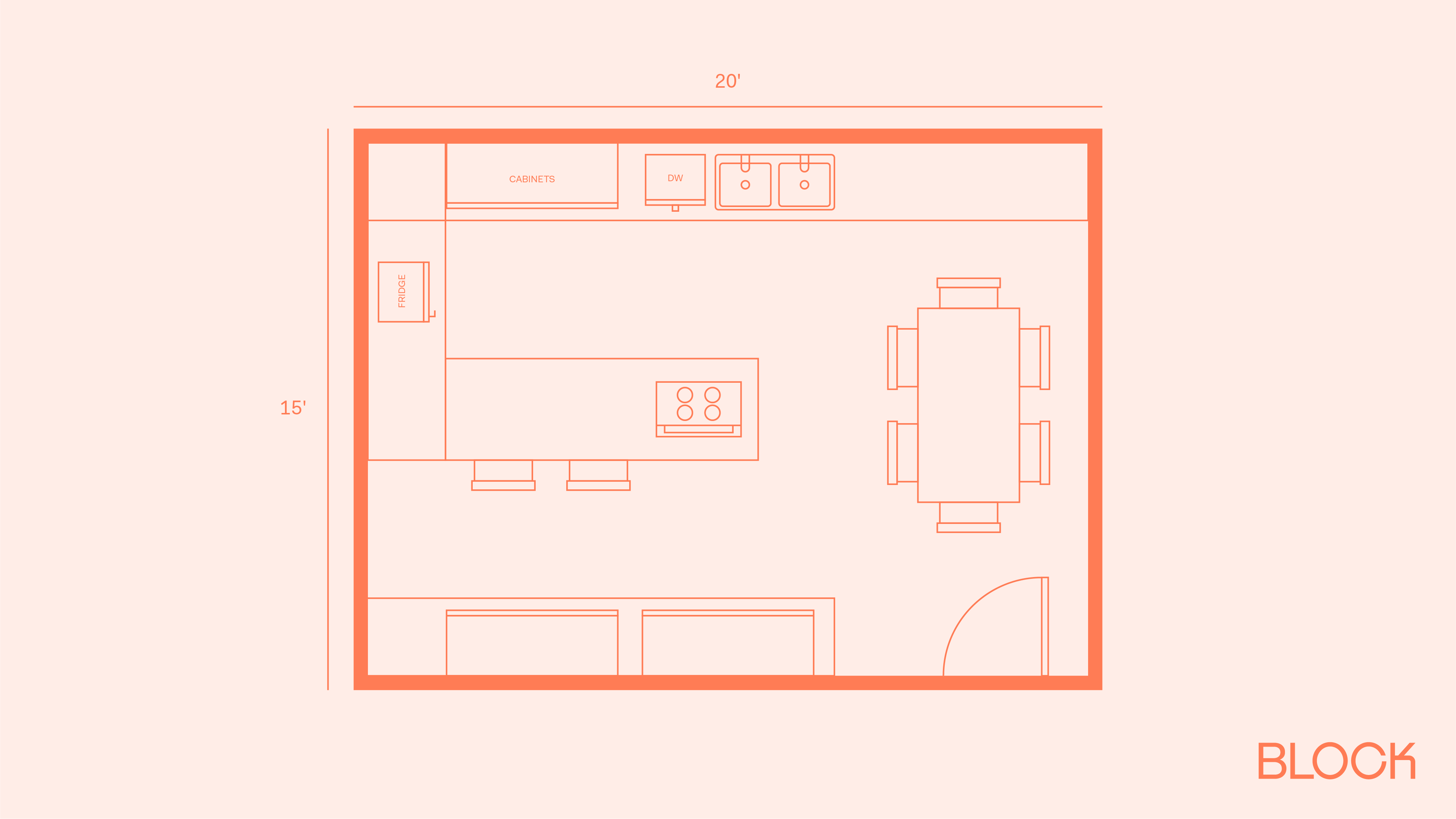 Block kitchen floor plan 20x15 layout
