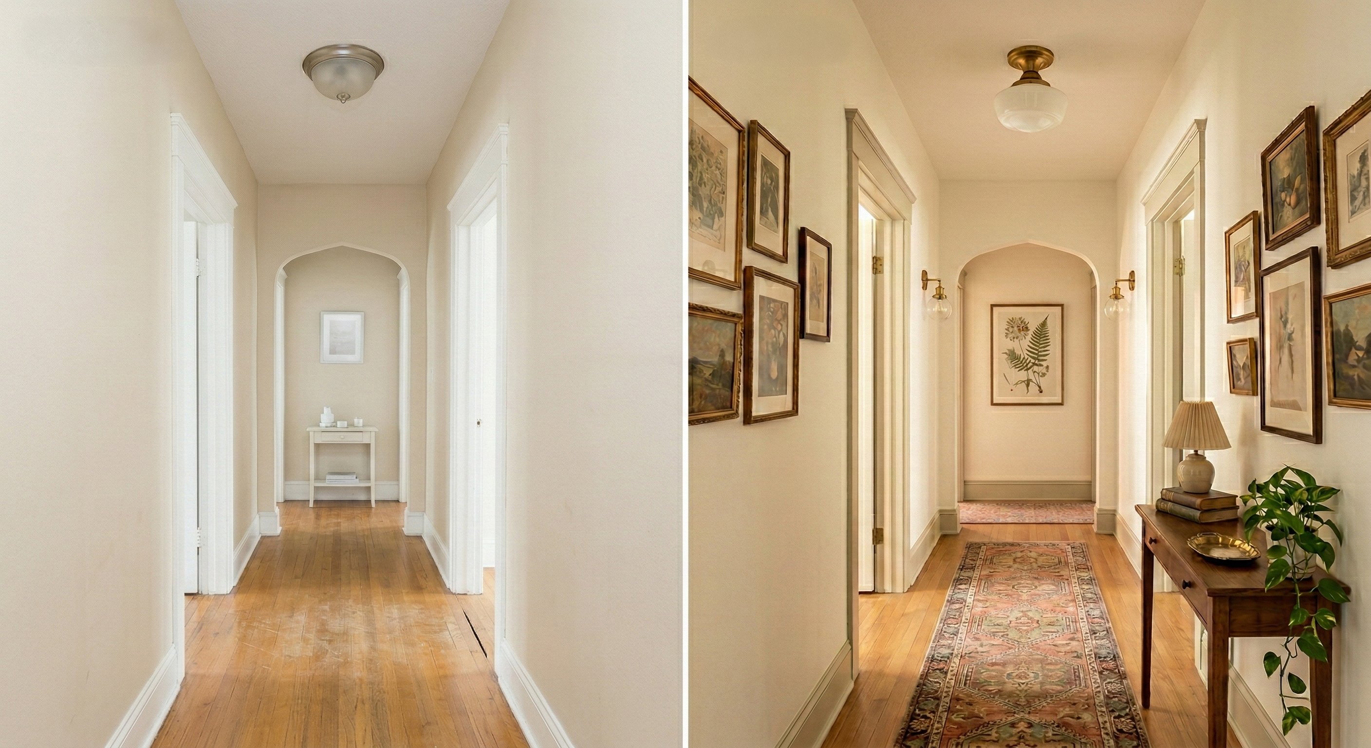 California Bungalow Before and After - Hallway-N