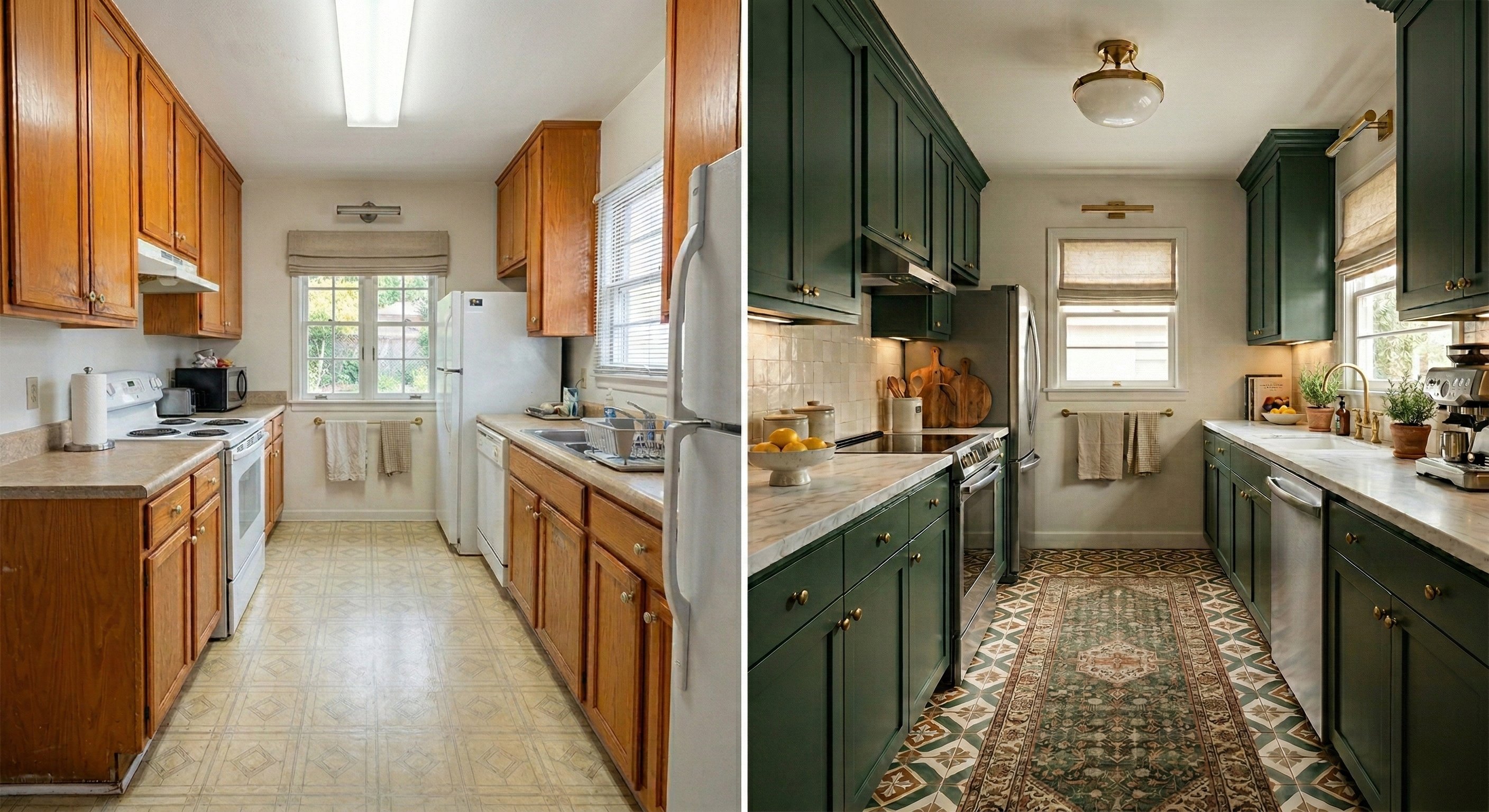 California Bungalow Before and After - Kitchen-N