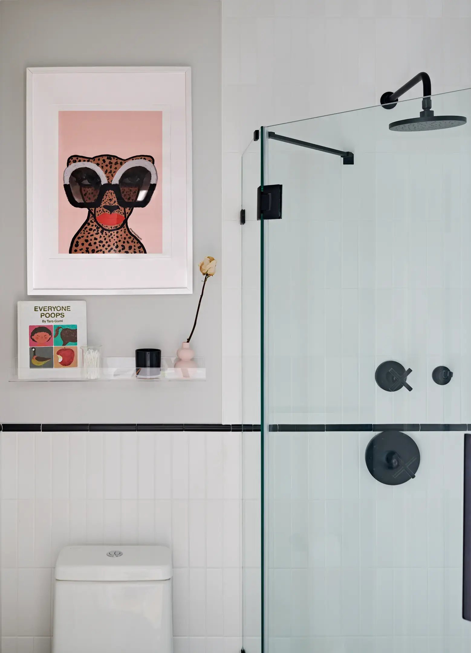Bathroom with corner shower