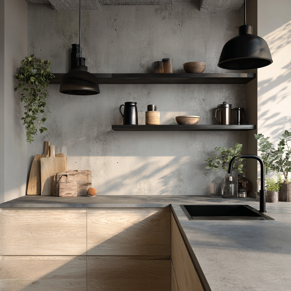 Dark Colors Scandinavian Kitchen
