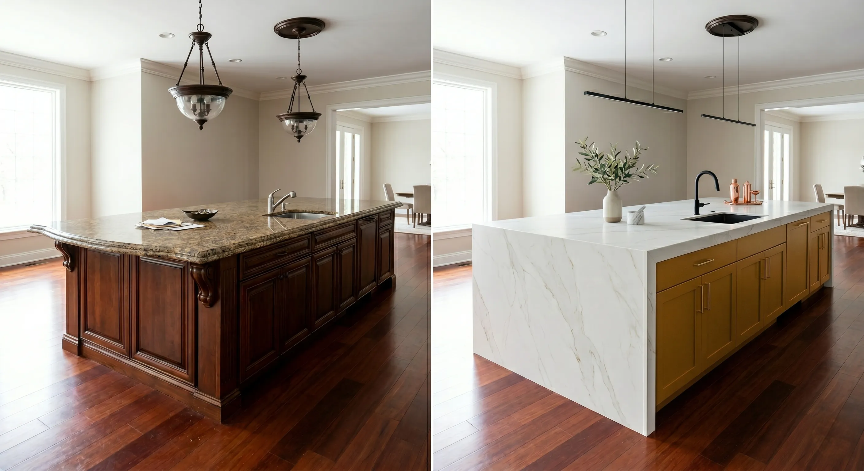 Countertop makeover before and after