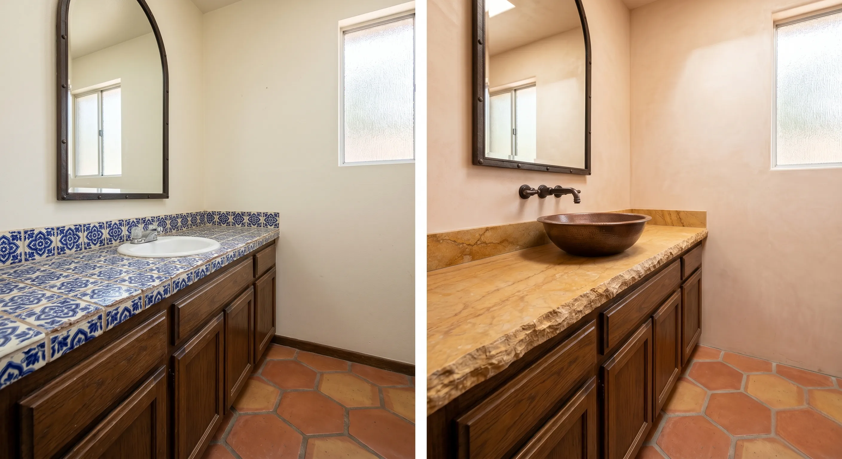 Countertop makeover before and after