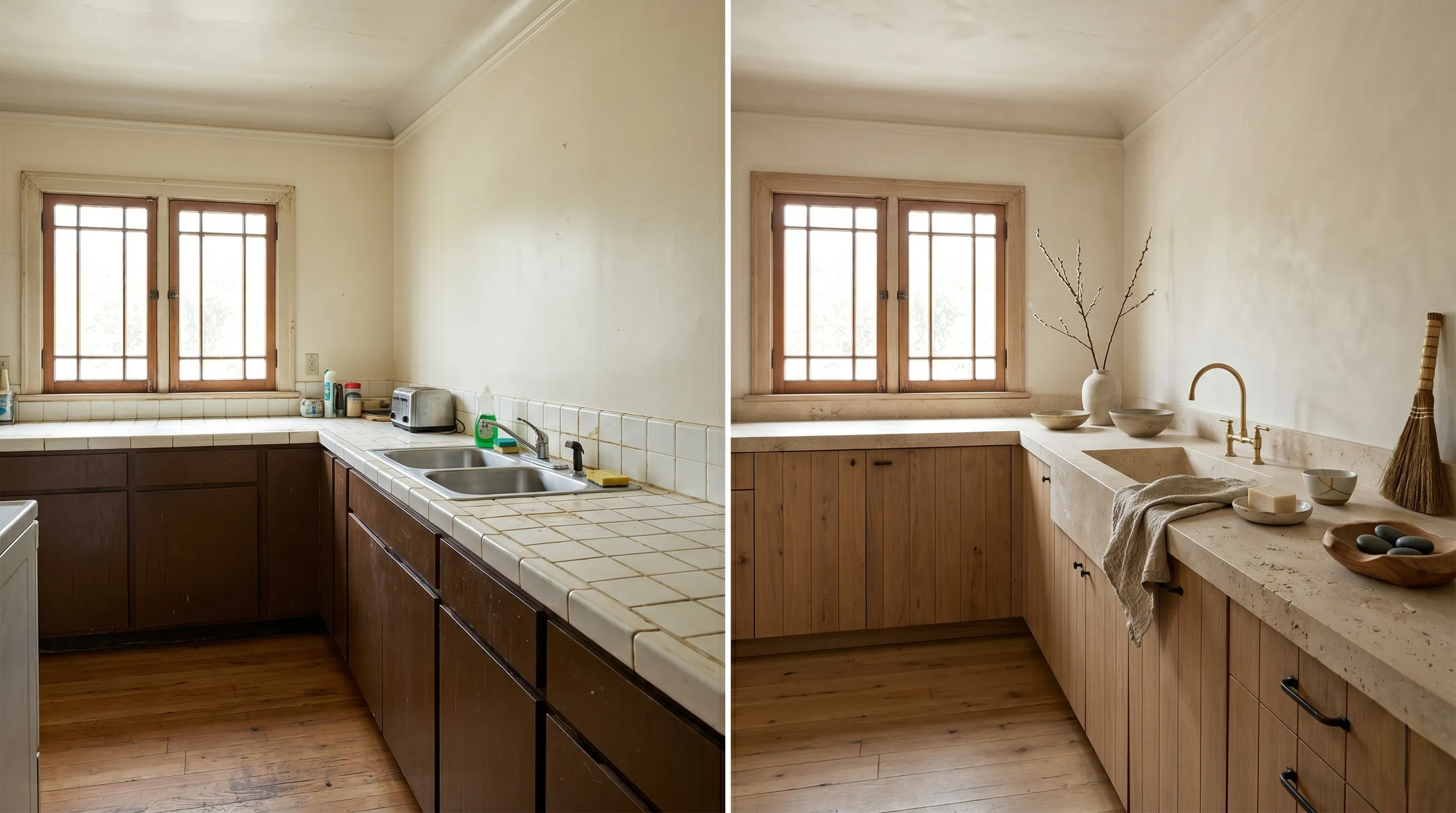 Countertop makeover before and after