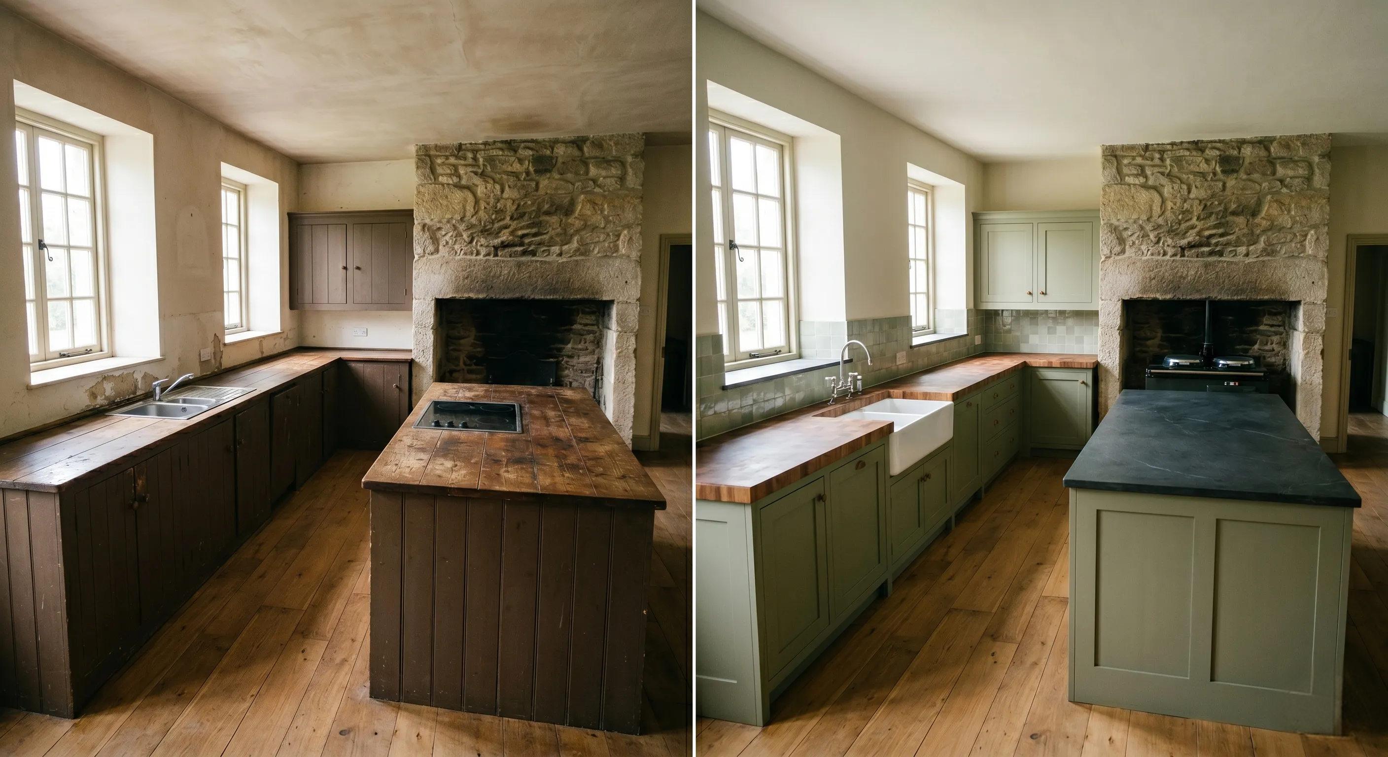 Countertop makeover before and after