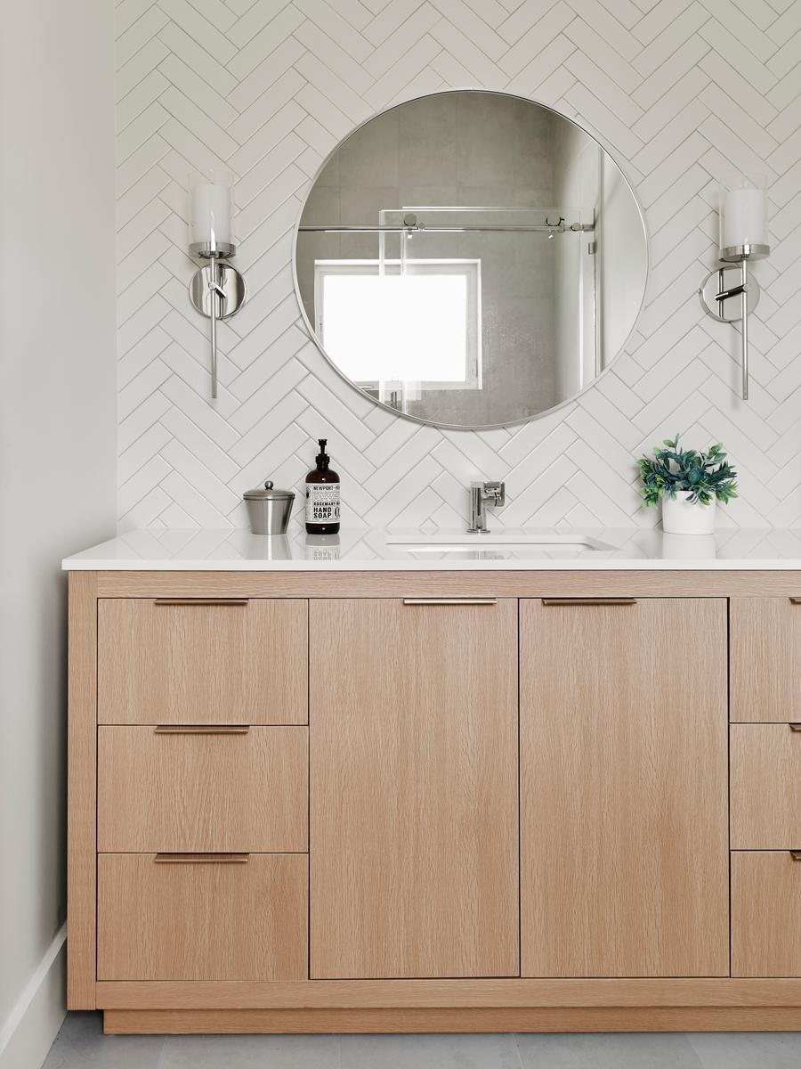 Herringbone Tile Bathroom