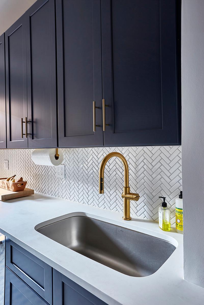 White text with dark grout