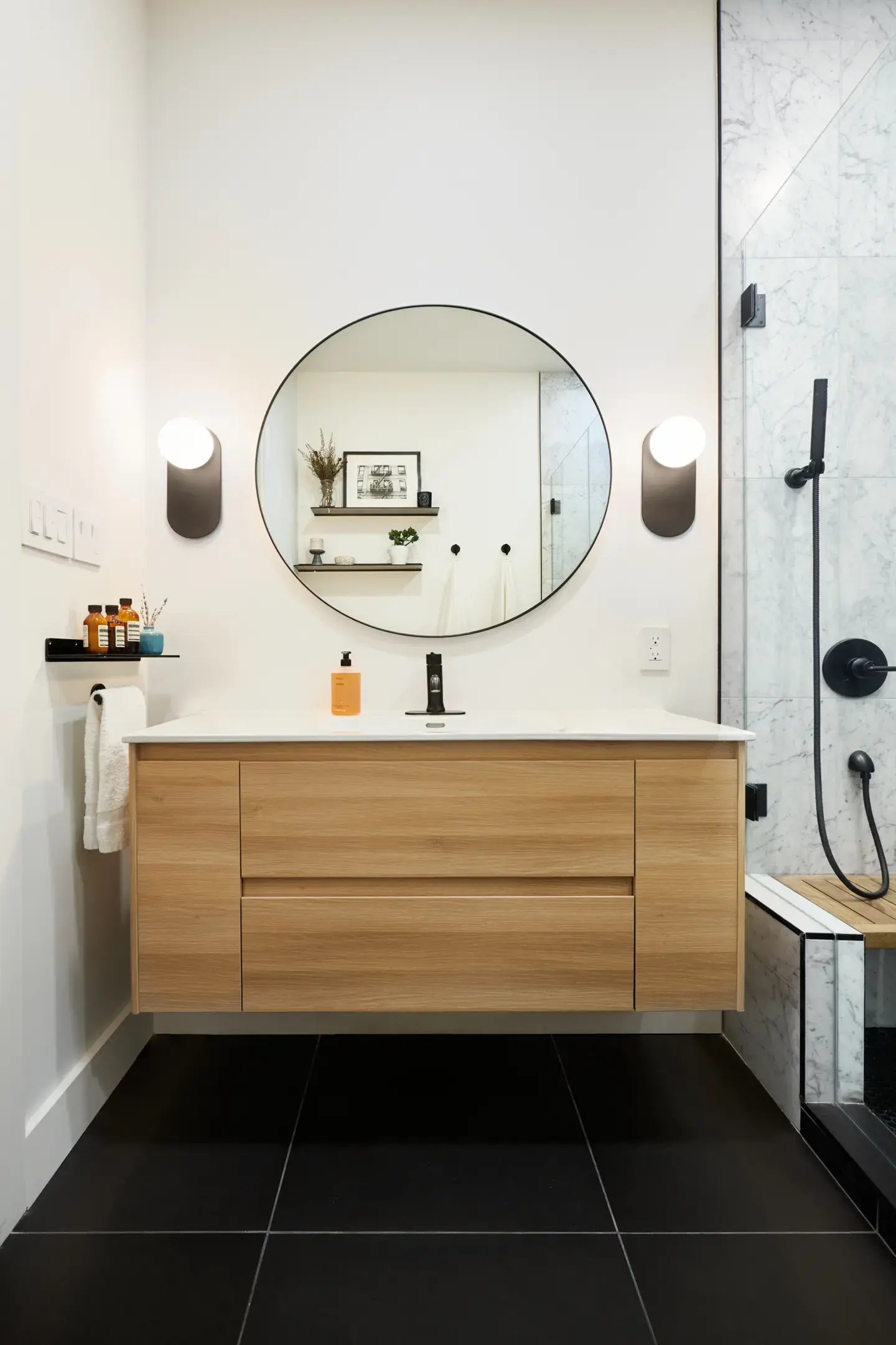 Large floating vanity