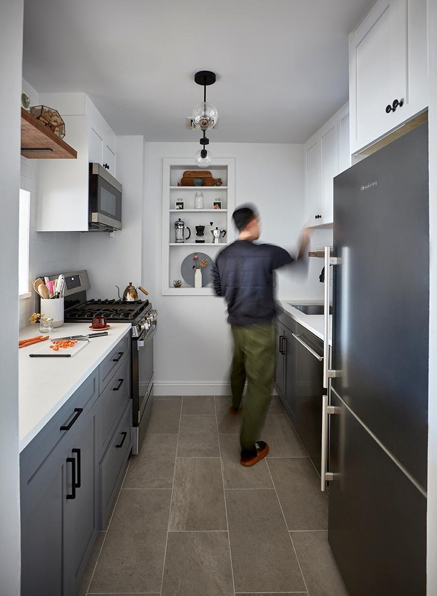 Man in Brooklyn kitchen condo