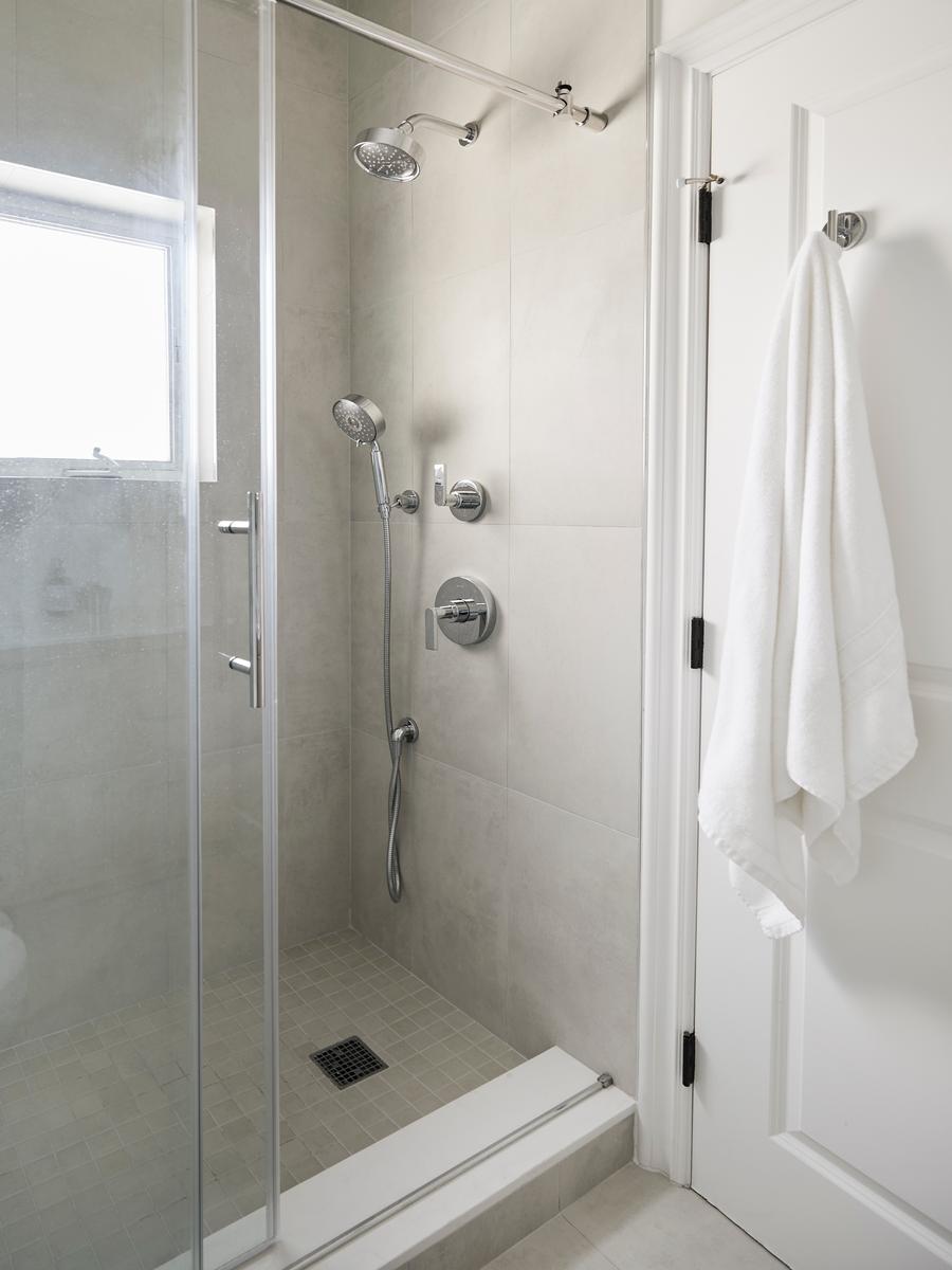Shower with window with storage capabilities