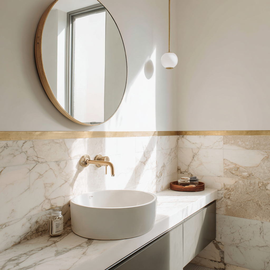 Large Format Tile Half wall